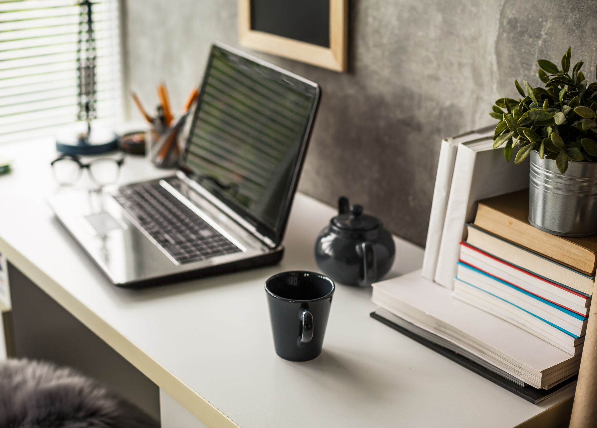 Organized desk and computer space