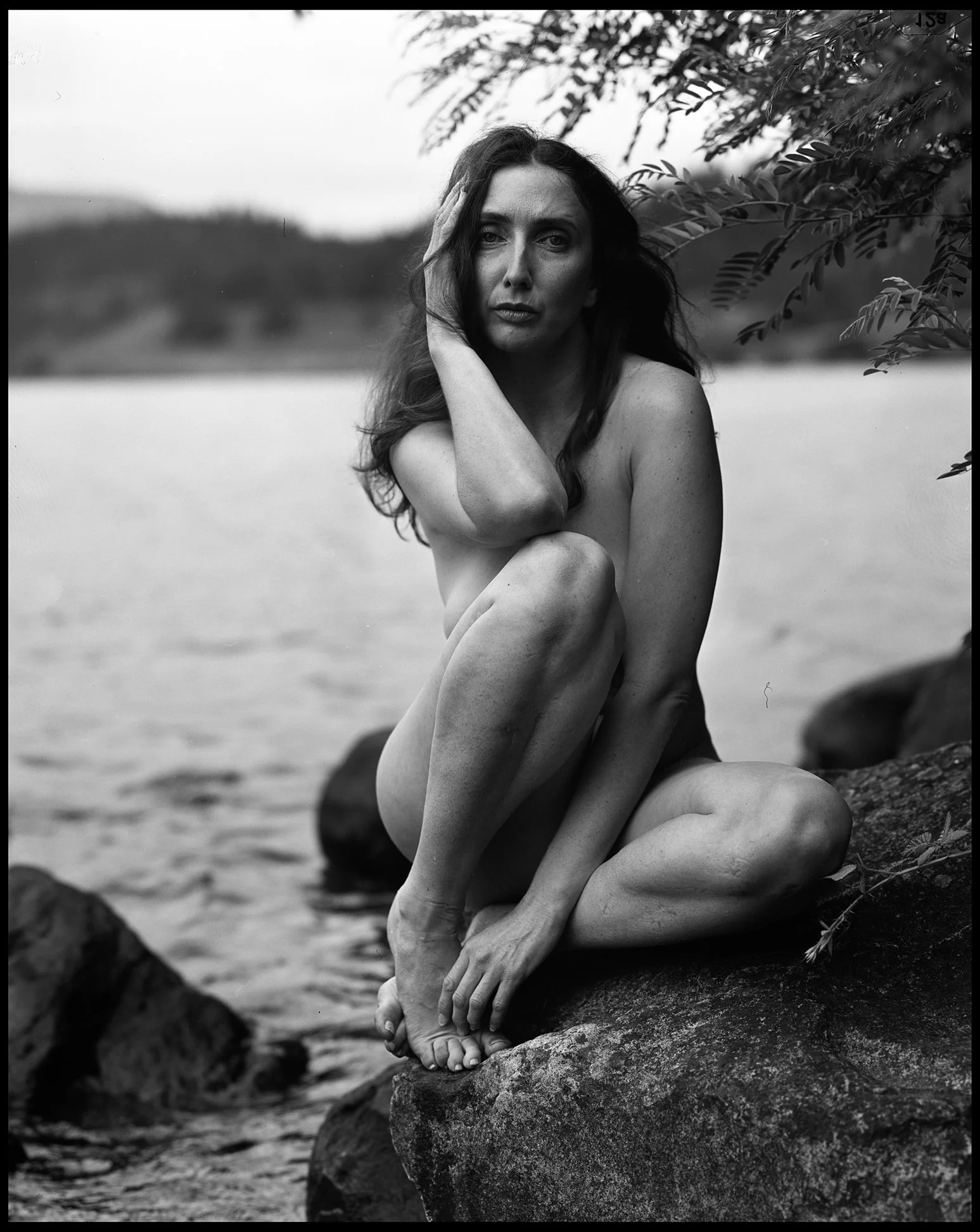Fine art nude photographed with a Wista 45DX large format camera and Fomapan 100 4x5 black and white film.