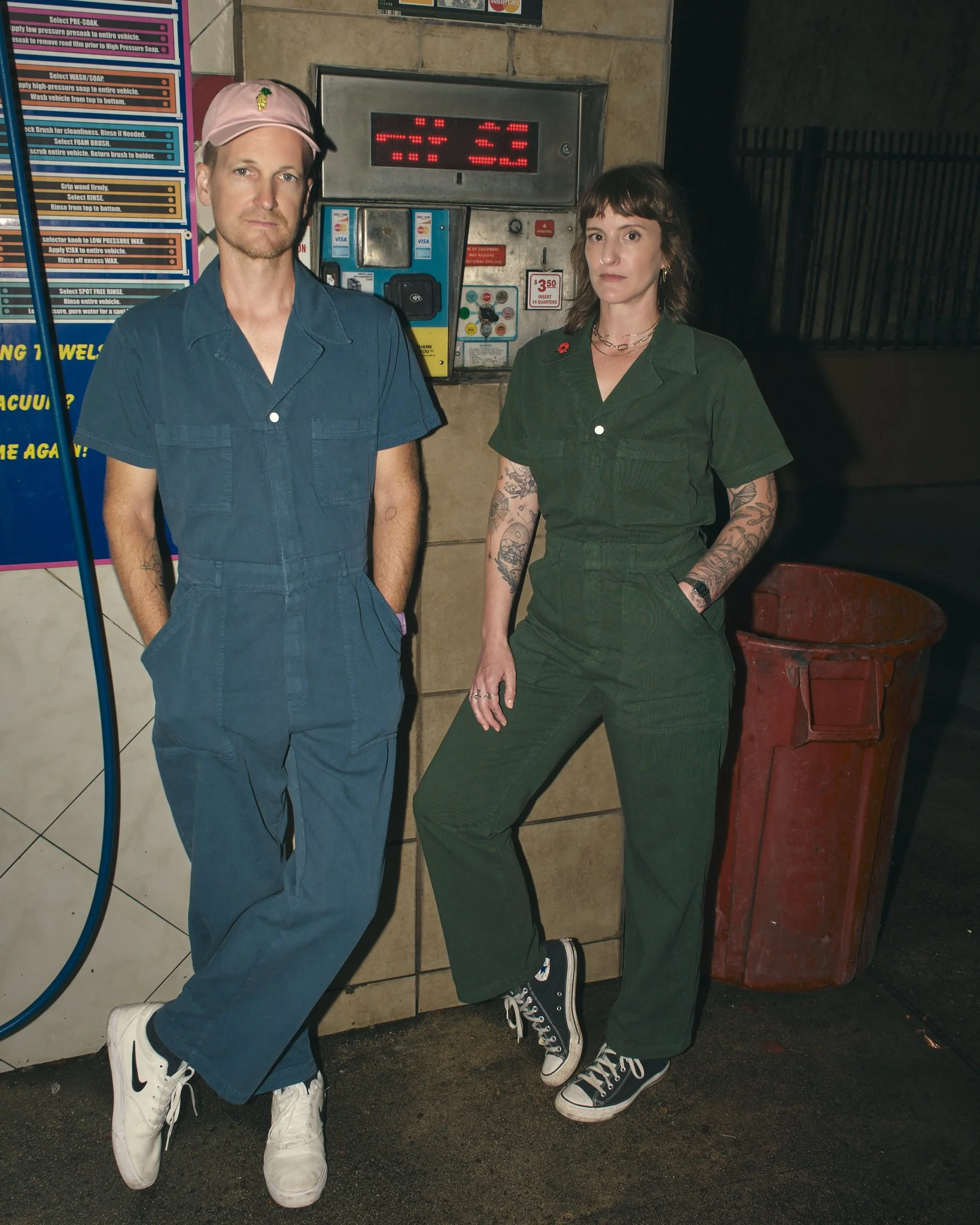 Christiana Lopez, (right) host and creator of Car Wash Confessional and Dennis Robert Thomas, (left) cinematographer. Car Wash Confessional is a talk show uncovering all the messy bits that make us tick. Set at a classic Los Angeles self serve coin-o