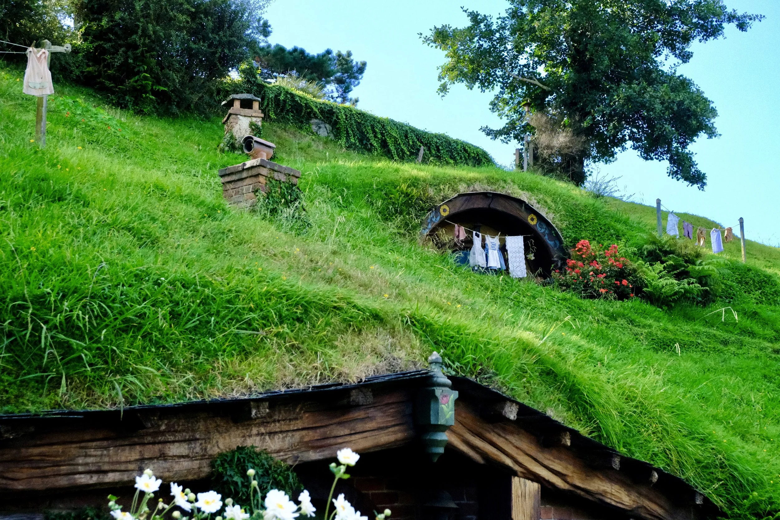 Des maisons dans la colline
