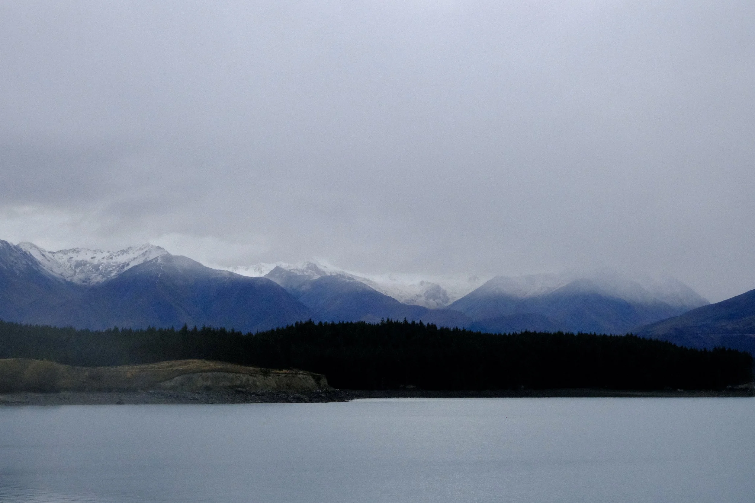 Lac Pukaki sans Aoraki
