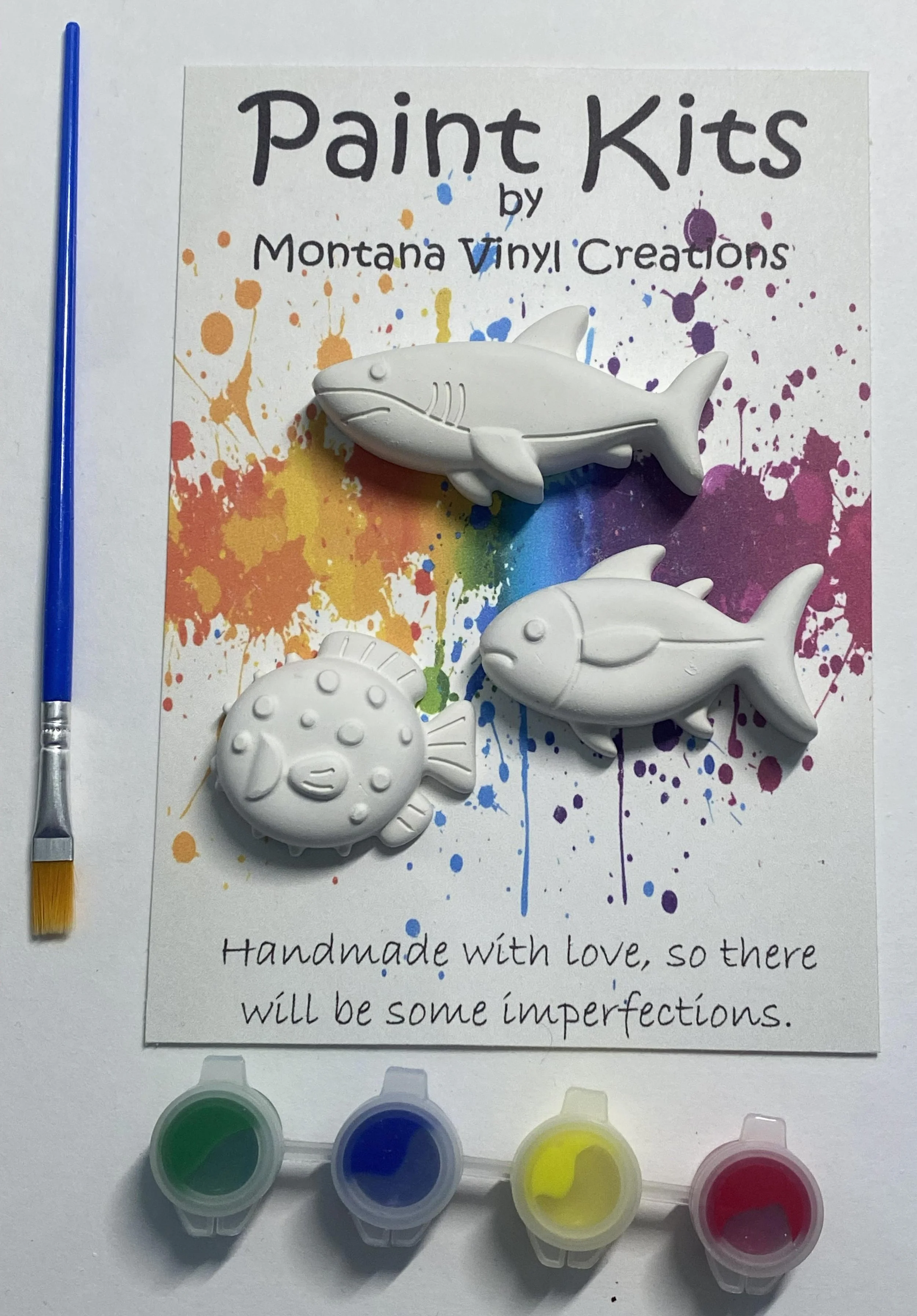 Fish set of three plaster paint kit