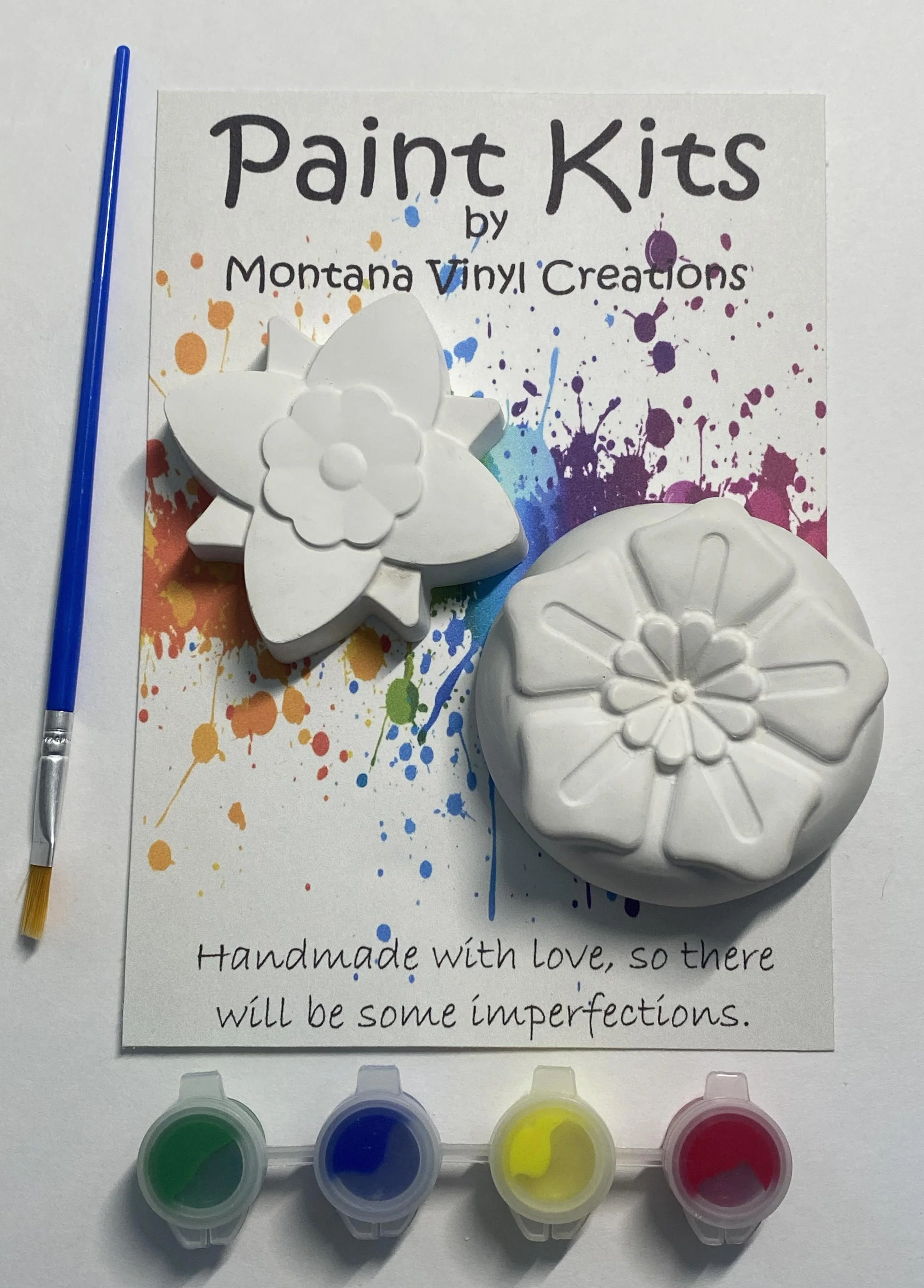 Flowers set of 2 plaster paint kit