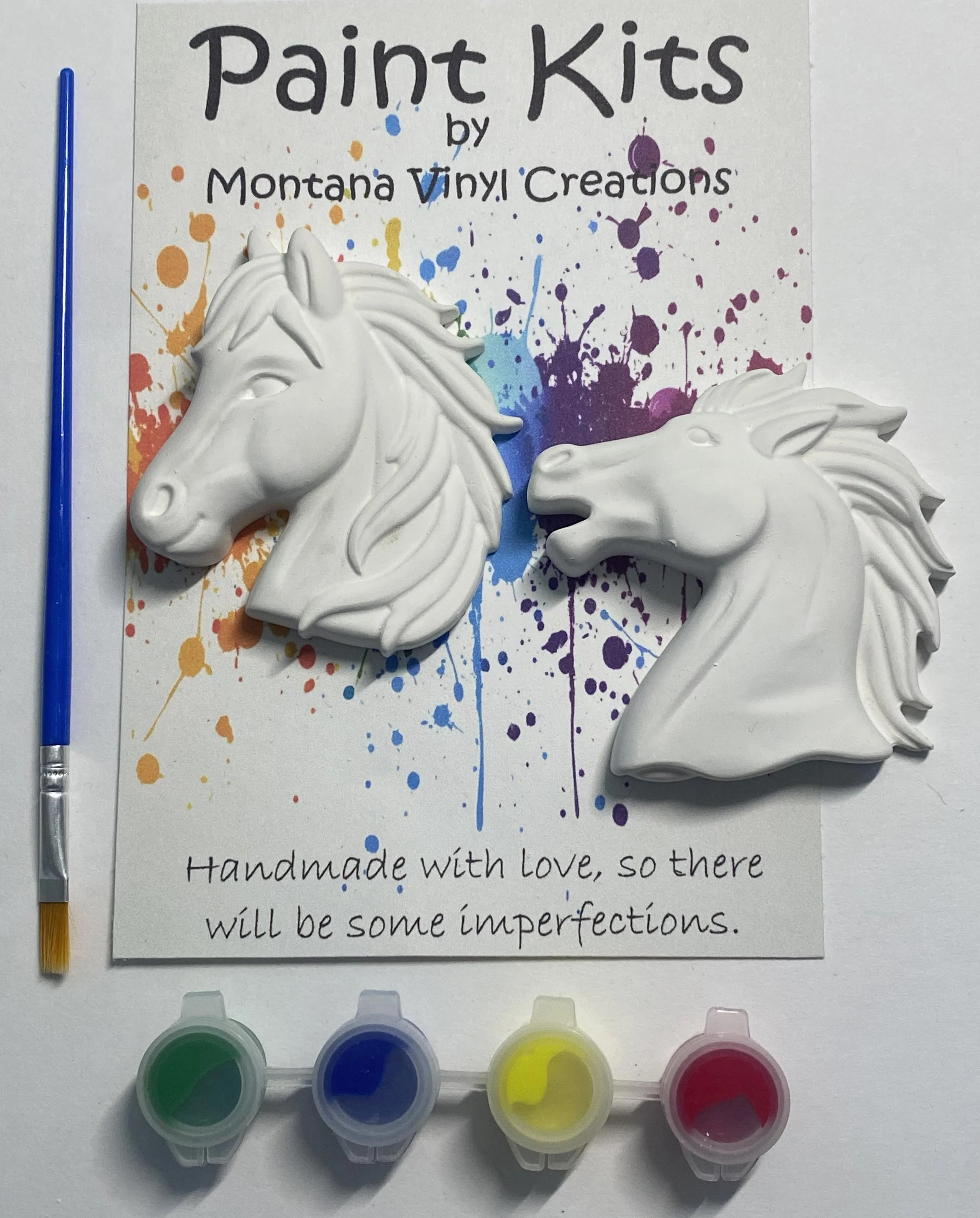 Horse Heads set of 2 plaster paint kit
