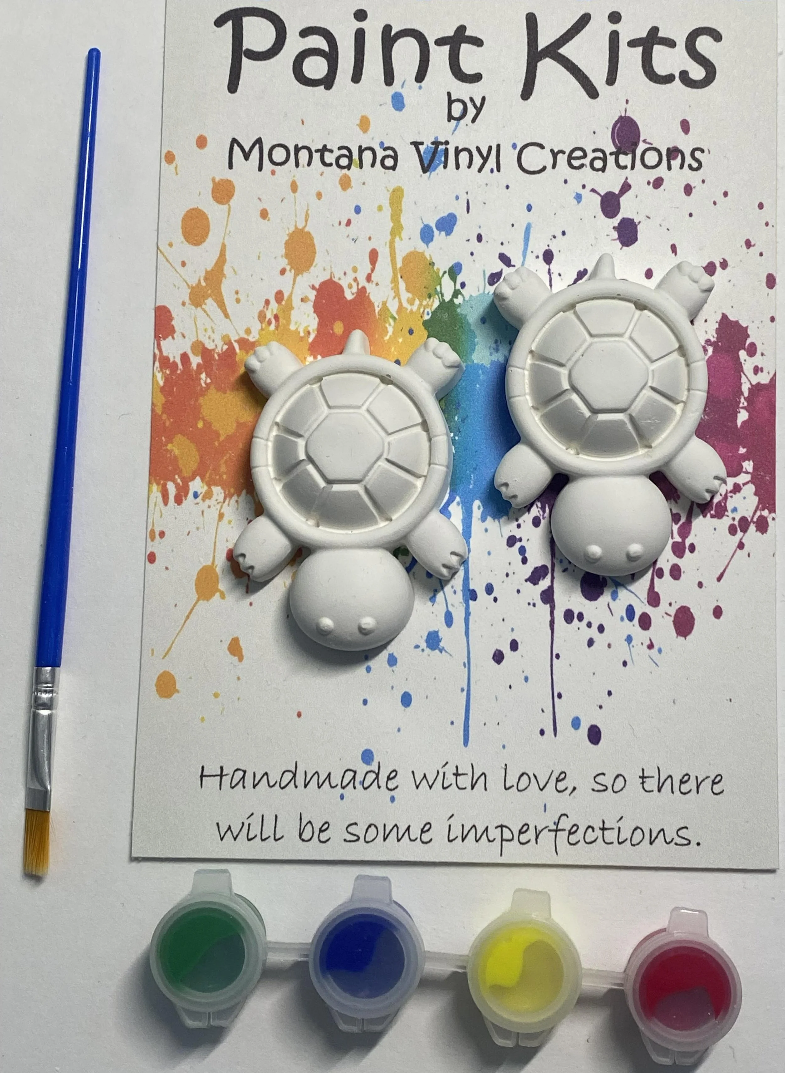 Turtles set of 2 plaster paint kit #2