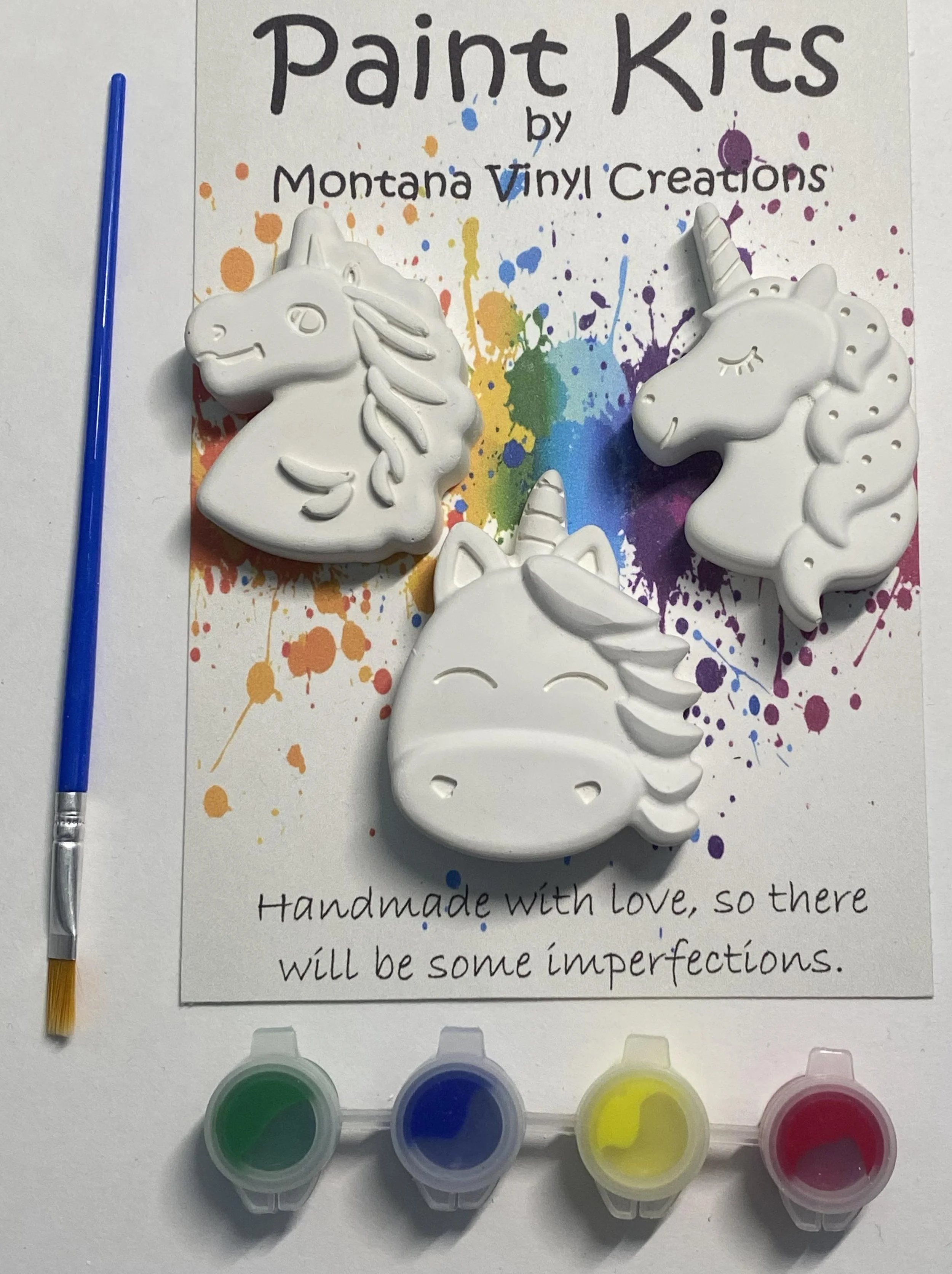 Unicorns set of three plaster paint kit