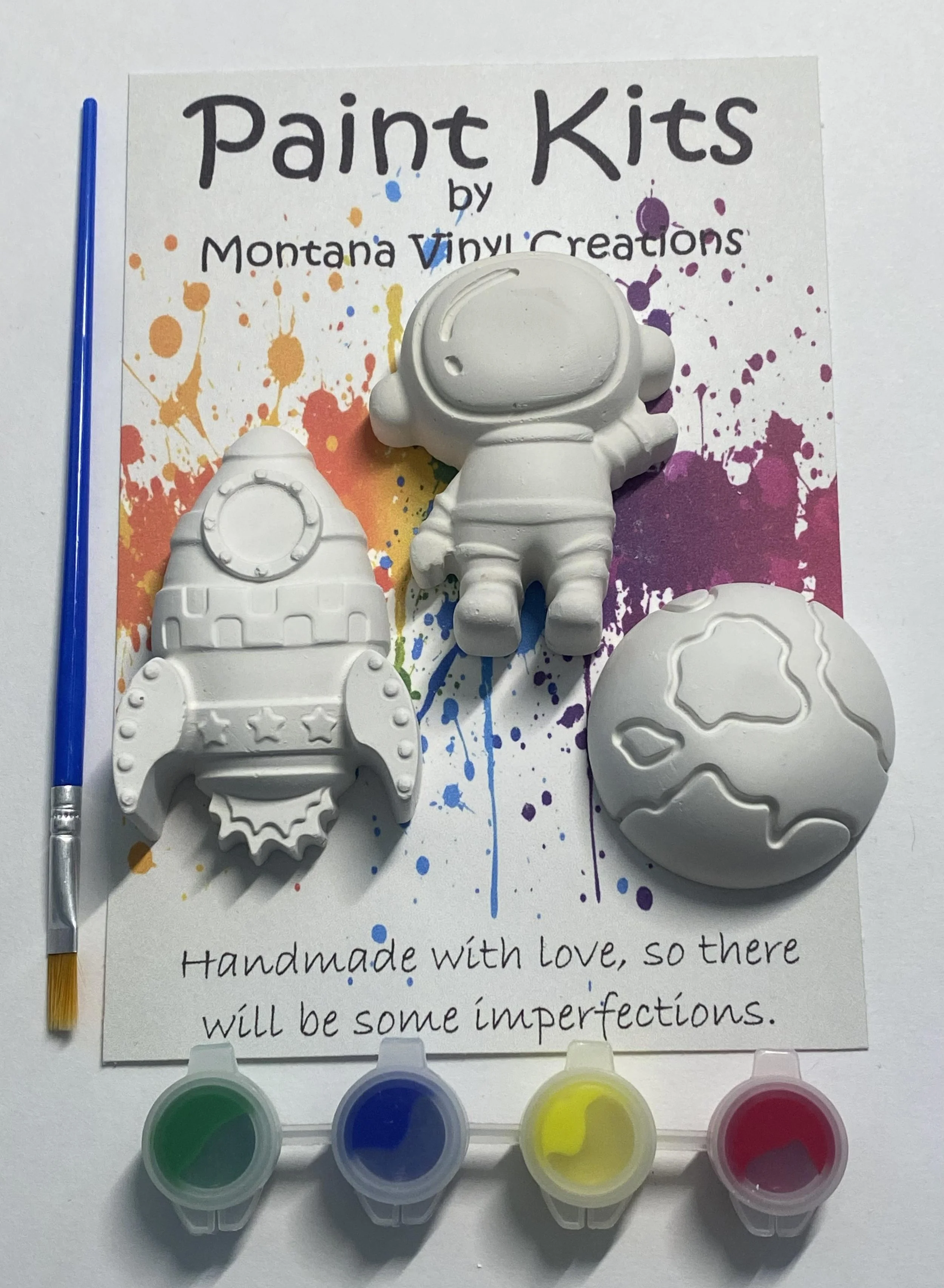Astronaut set of 3 plaster paint kit