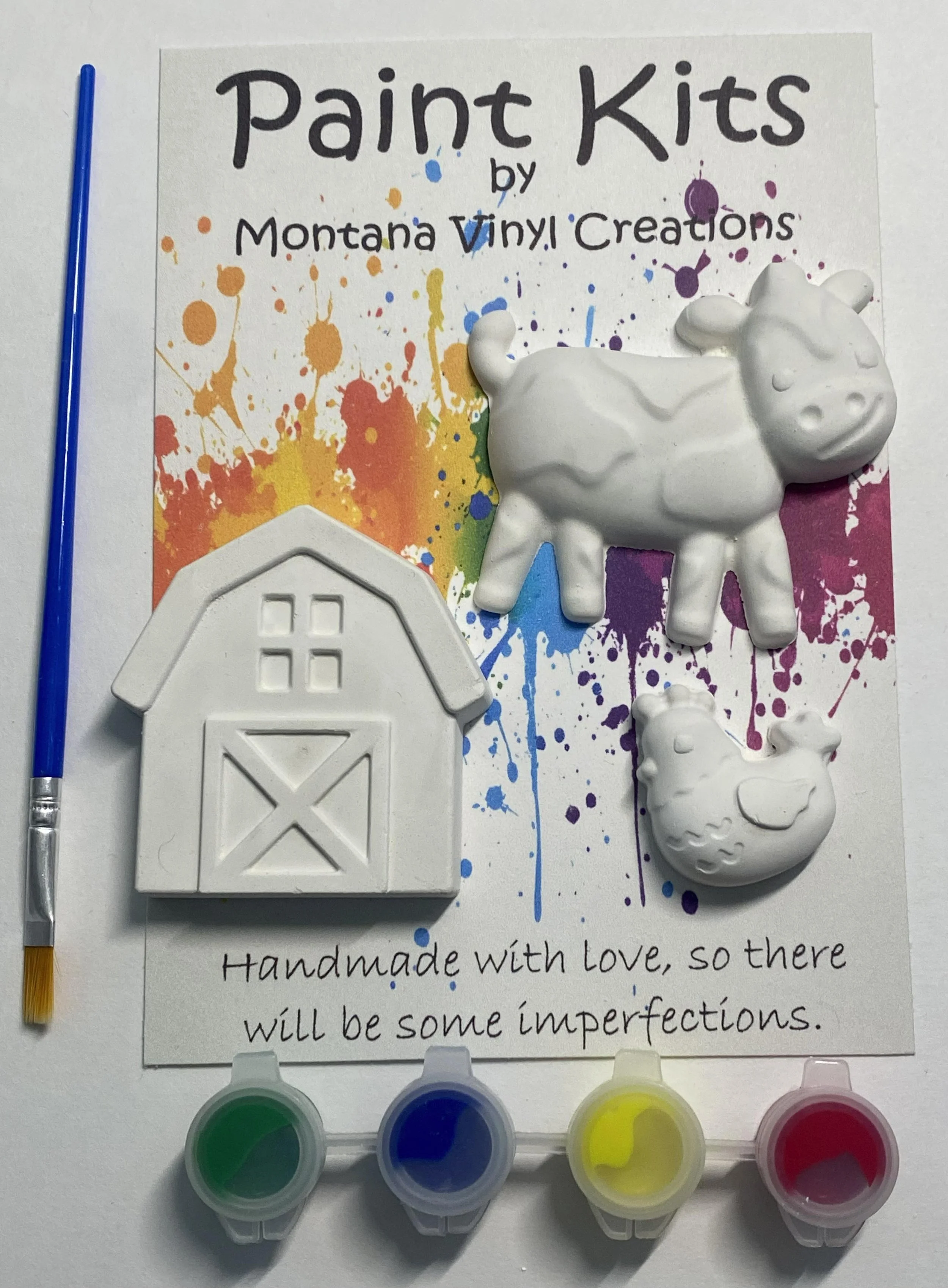 Farm animal set of 3 plaster paint kit #2