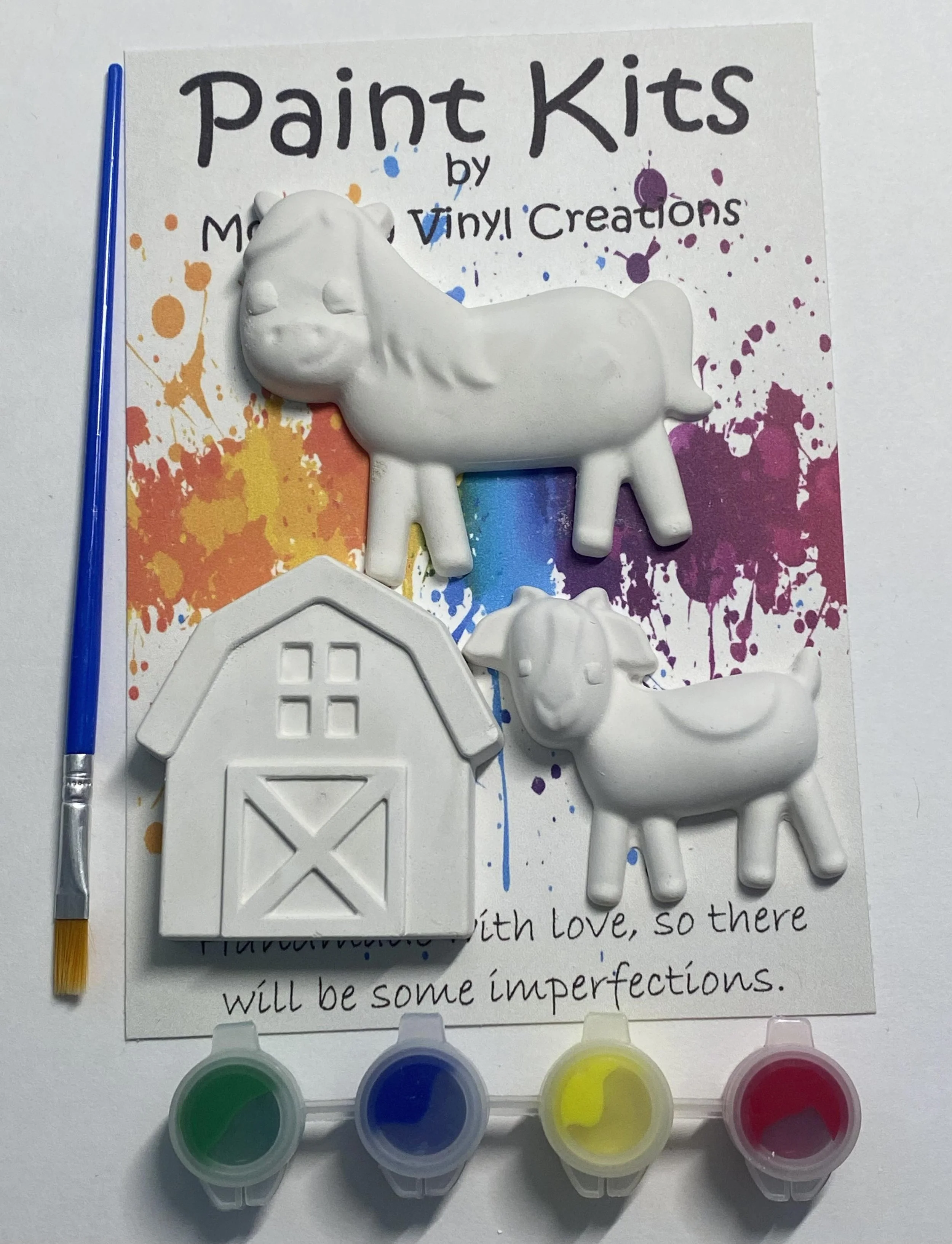 Farm animal set of 3 plaster paint kit