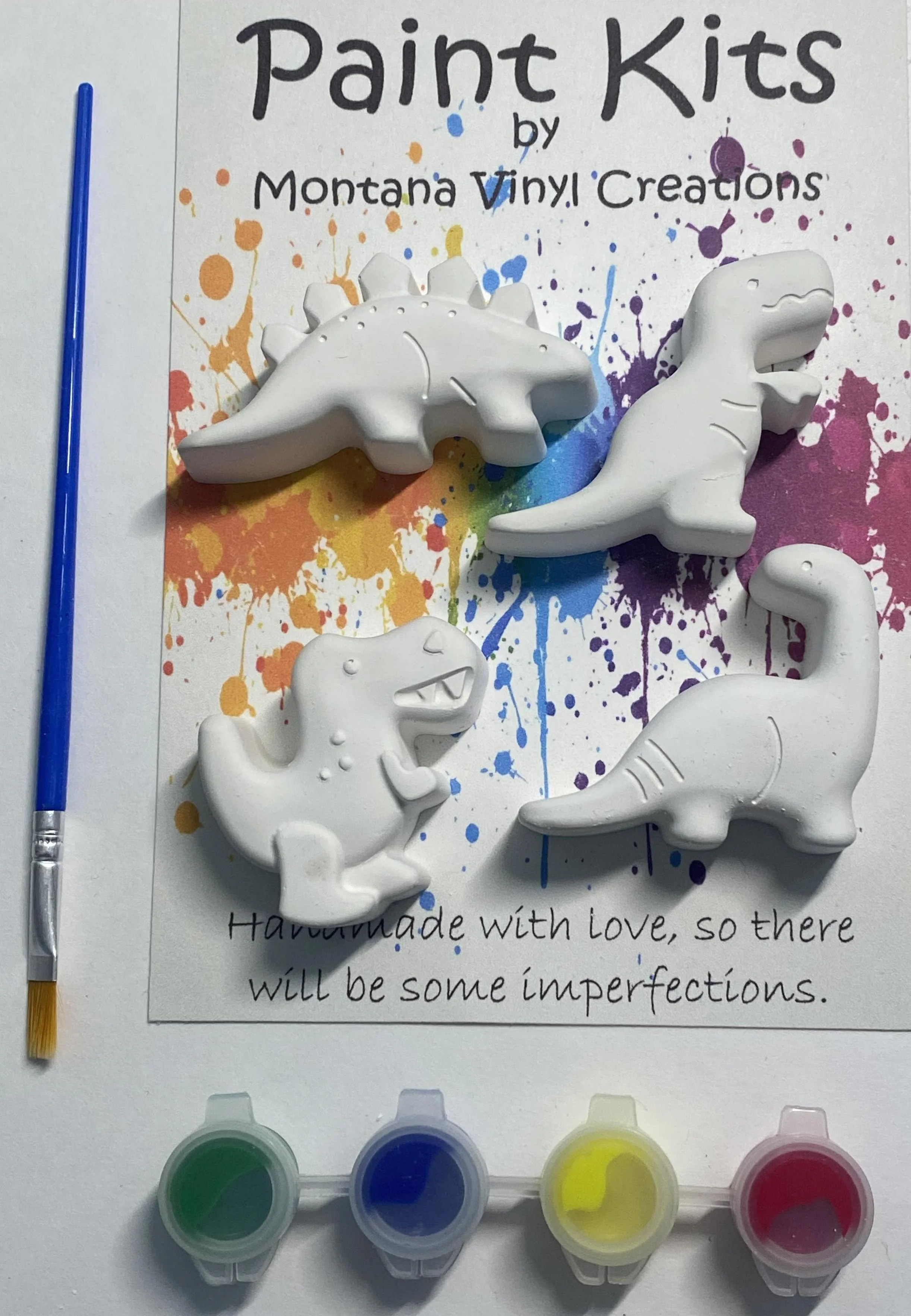 Dinosaur set of four plaster paint kit