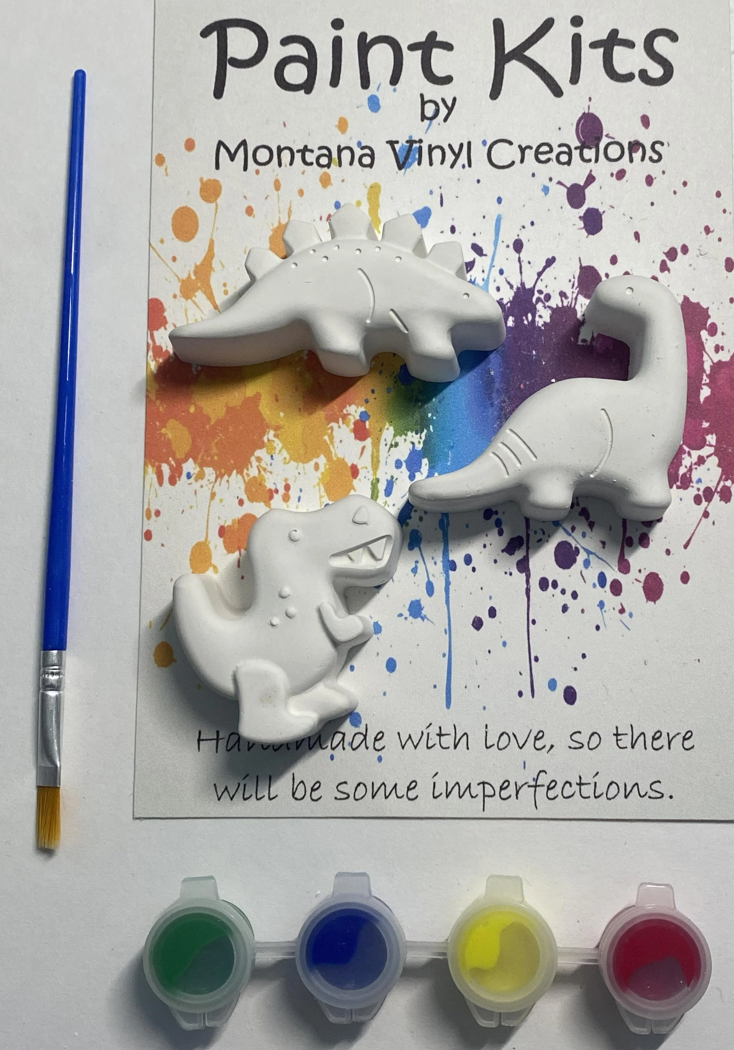 Dinosaur set of three plaster paint kit