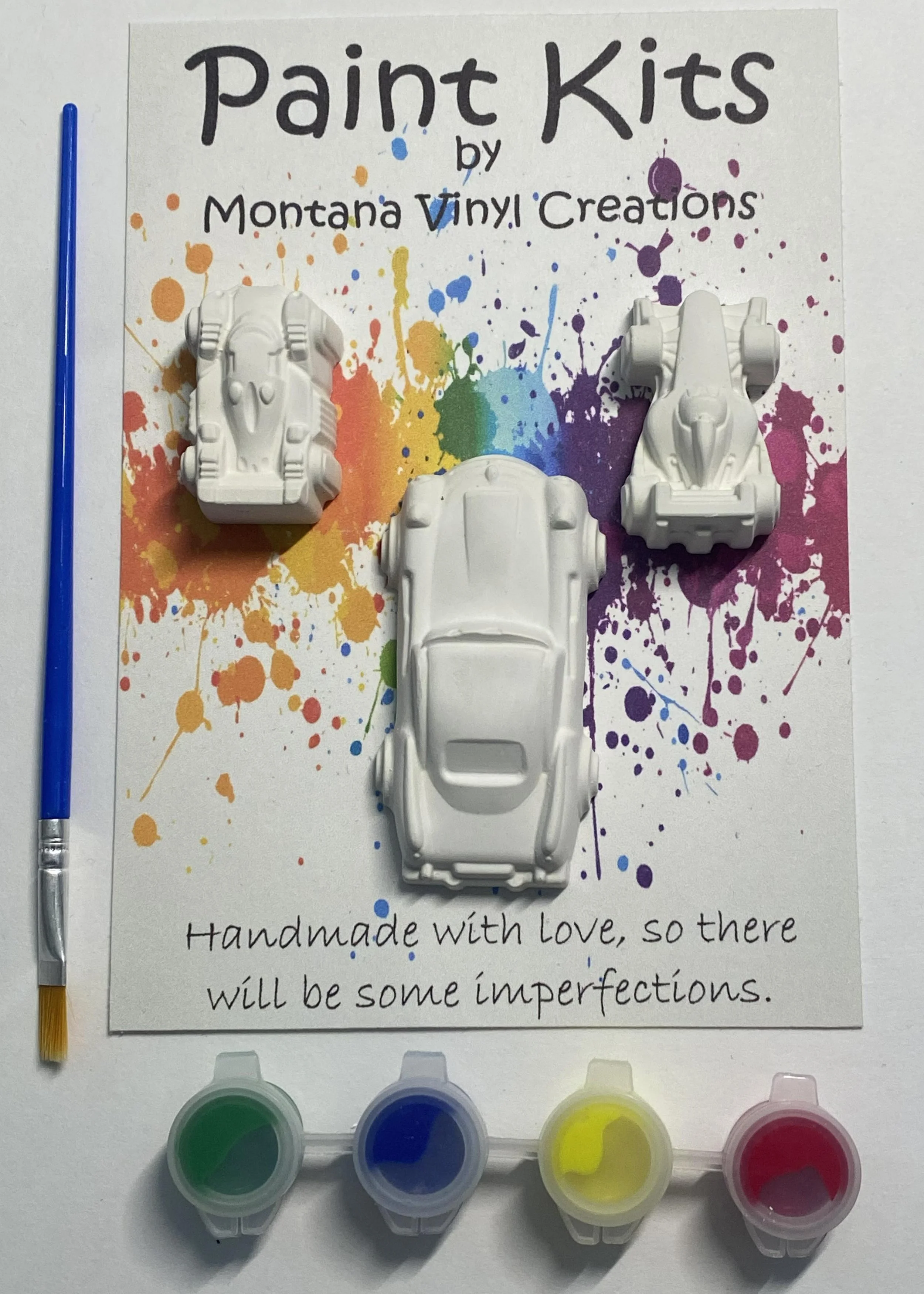 Racecar set of 3 plaster paint kit #2