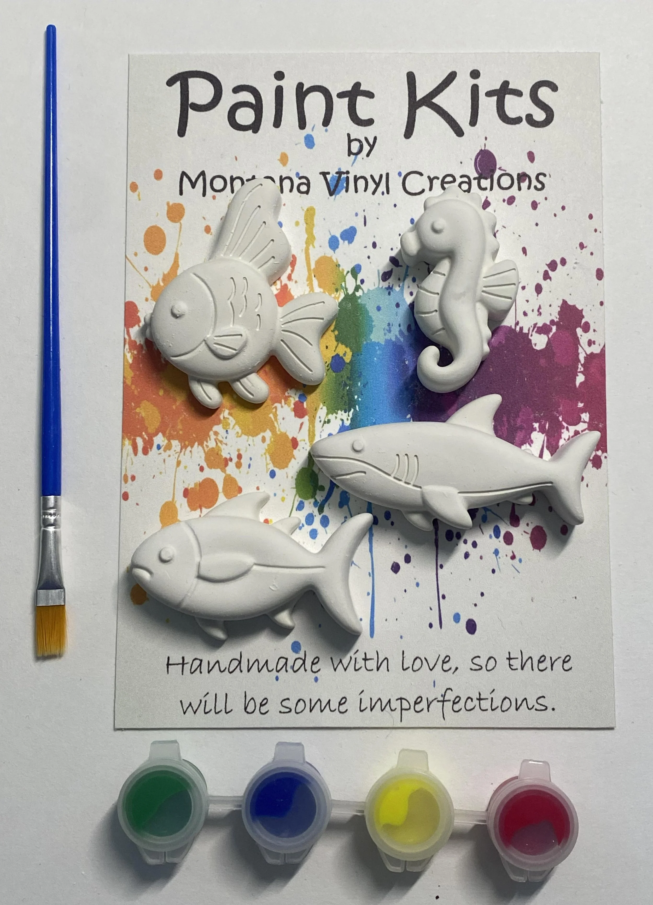 Fish set of four plaster paint kit