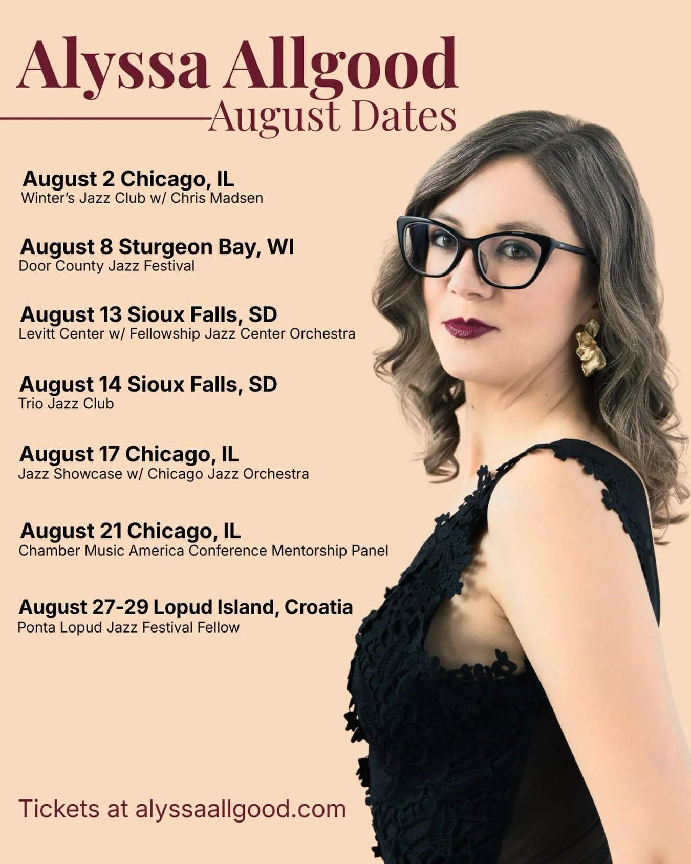 Here&rsquo;s where you can find me this month! ✈️🎶

August dates start TONIGHT with my monthly residency at @wintersjazzclub with @chrismadsenmusic 

Aug 8 @doorcountyjazzfestival 
Aug 13 @levittsiouxfalls with @fellowshipjazzcenter 
Aug 14 @triojaz