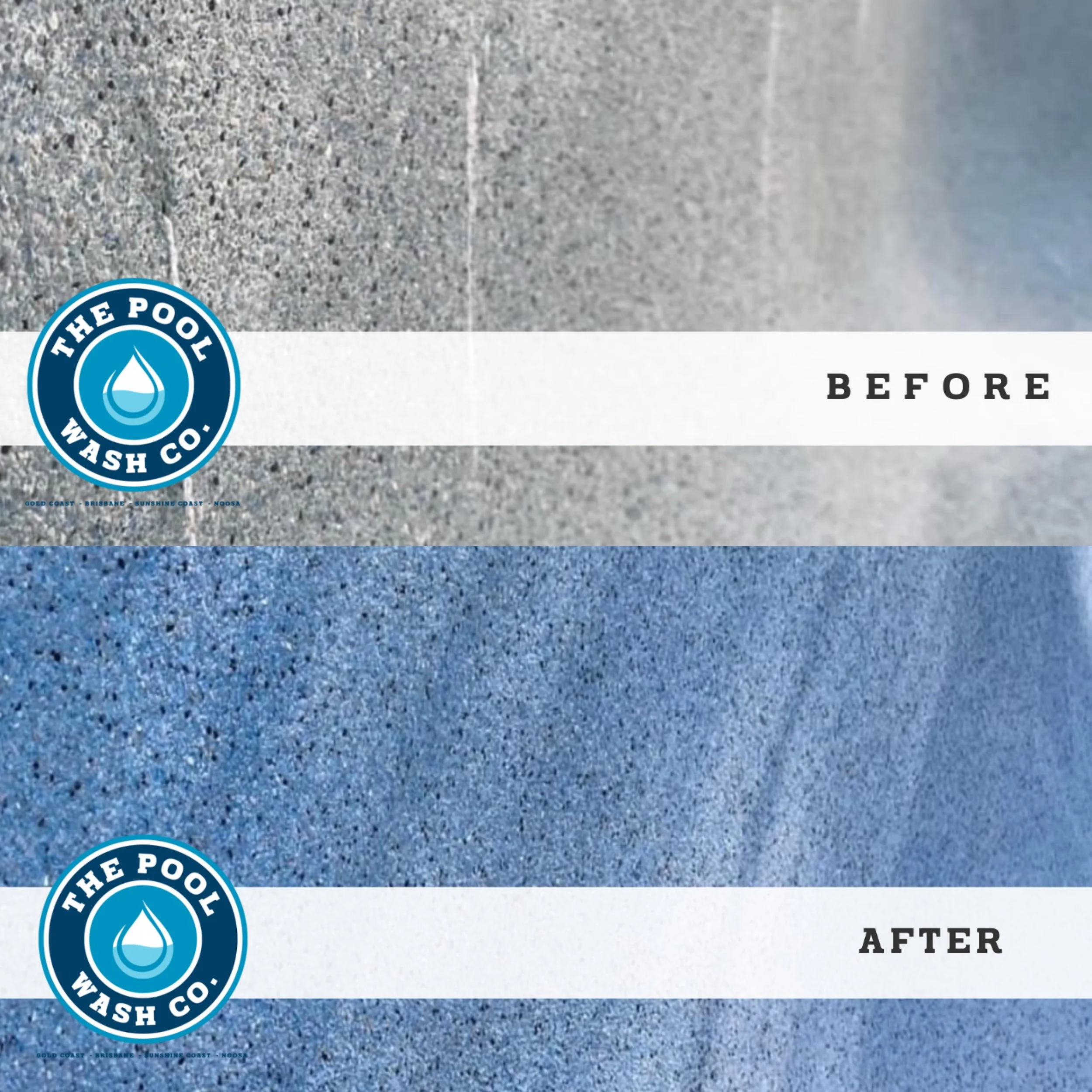 Pool Acid Washing and Stain Removal - Before and After -Brisbane