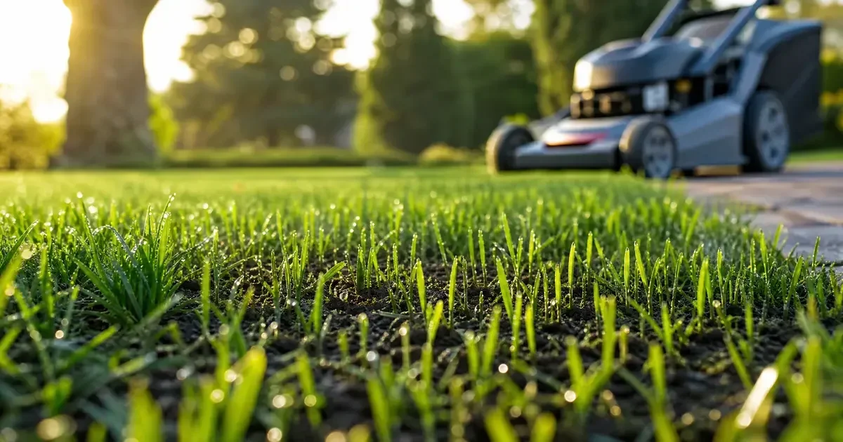 Mow after overseeding
