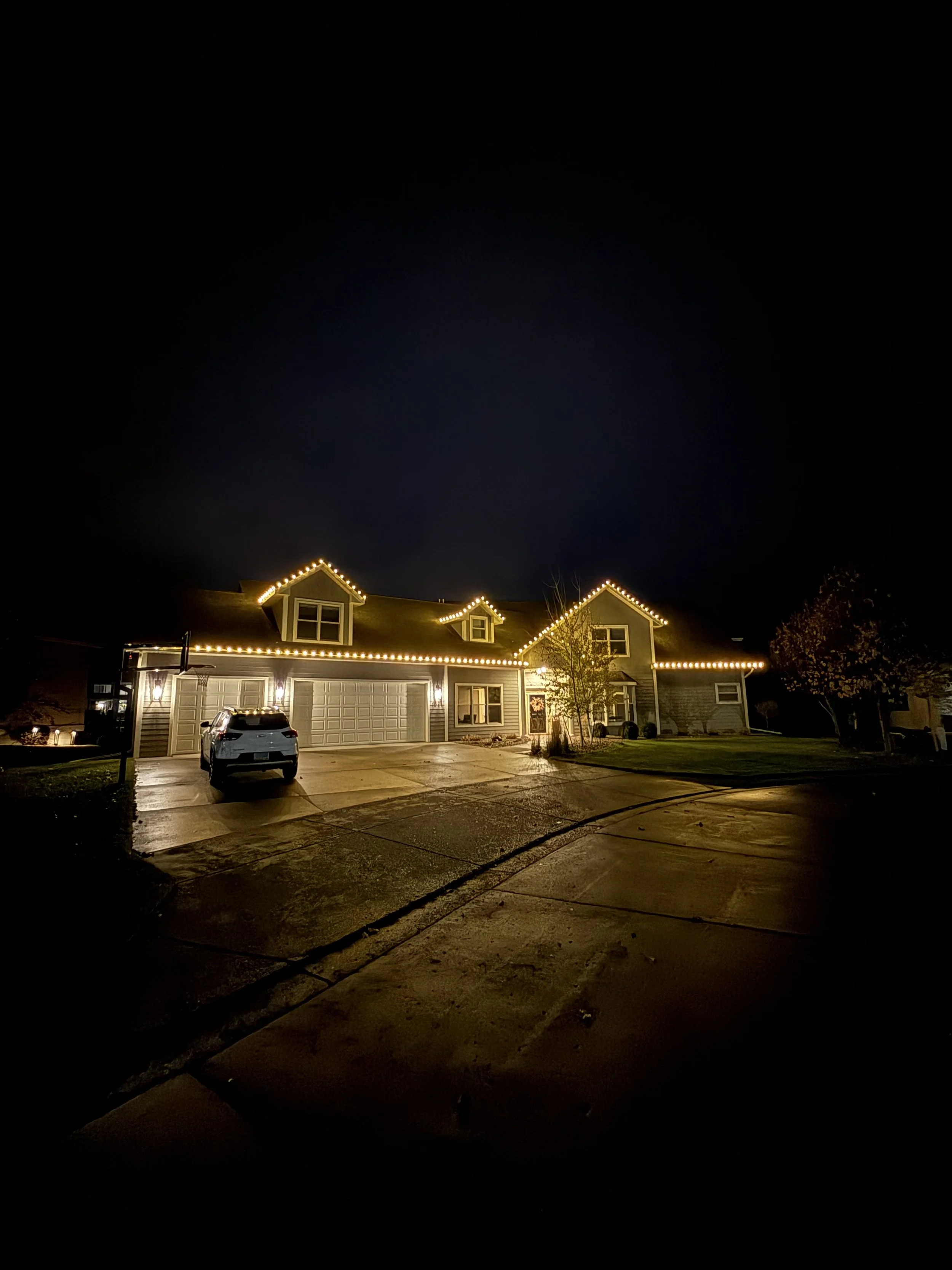 Christmas light installation in South Bismarck North Dakota