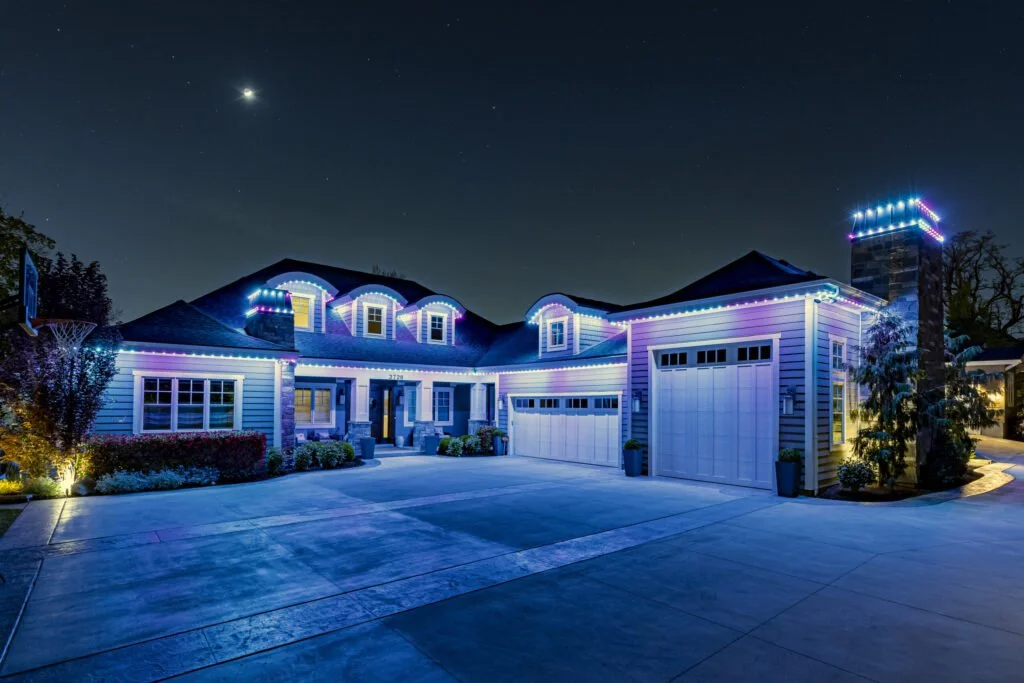 Boatcreek neighborhood home with energy-efficient LED lights in North Bismarck