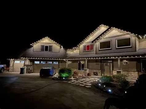 Boatcreek area North Bismarck home with custom outdoor LED lights