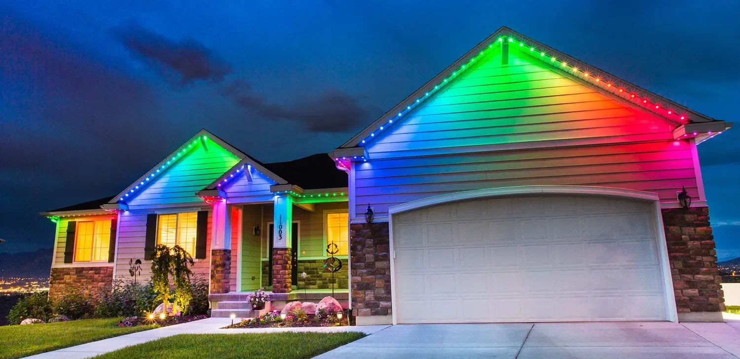 Holiday-ready permanent LED lights installed in Mandan backyard