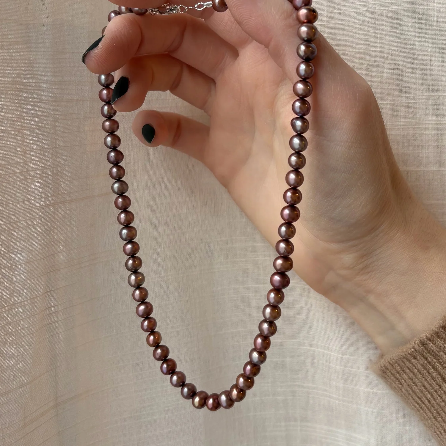 Golden Mauve Pearl Necklace — Veres Jewellery