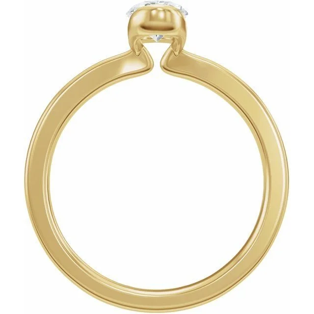 Side profile of half bezel engagement ring