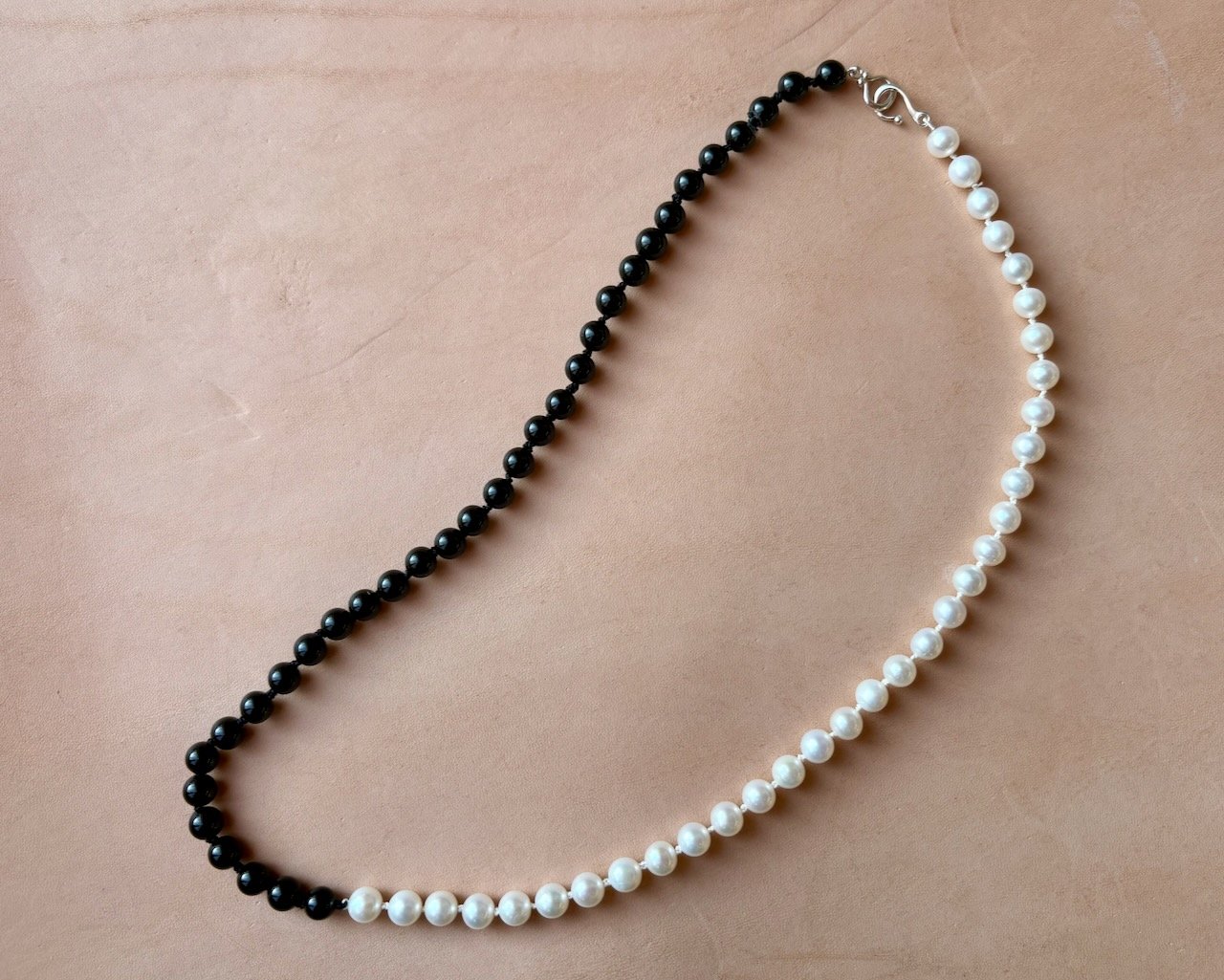 Black and White Pearl and Onyx Necklace