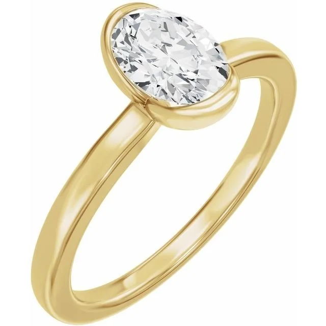 Half Bezel Solitaire Engagement Ring