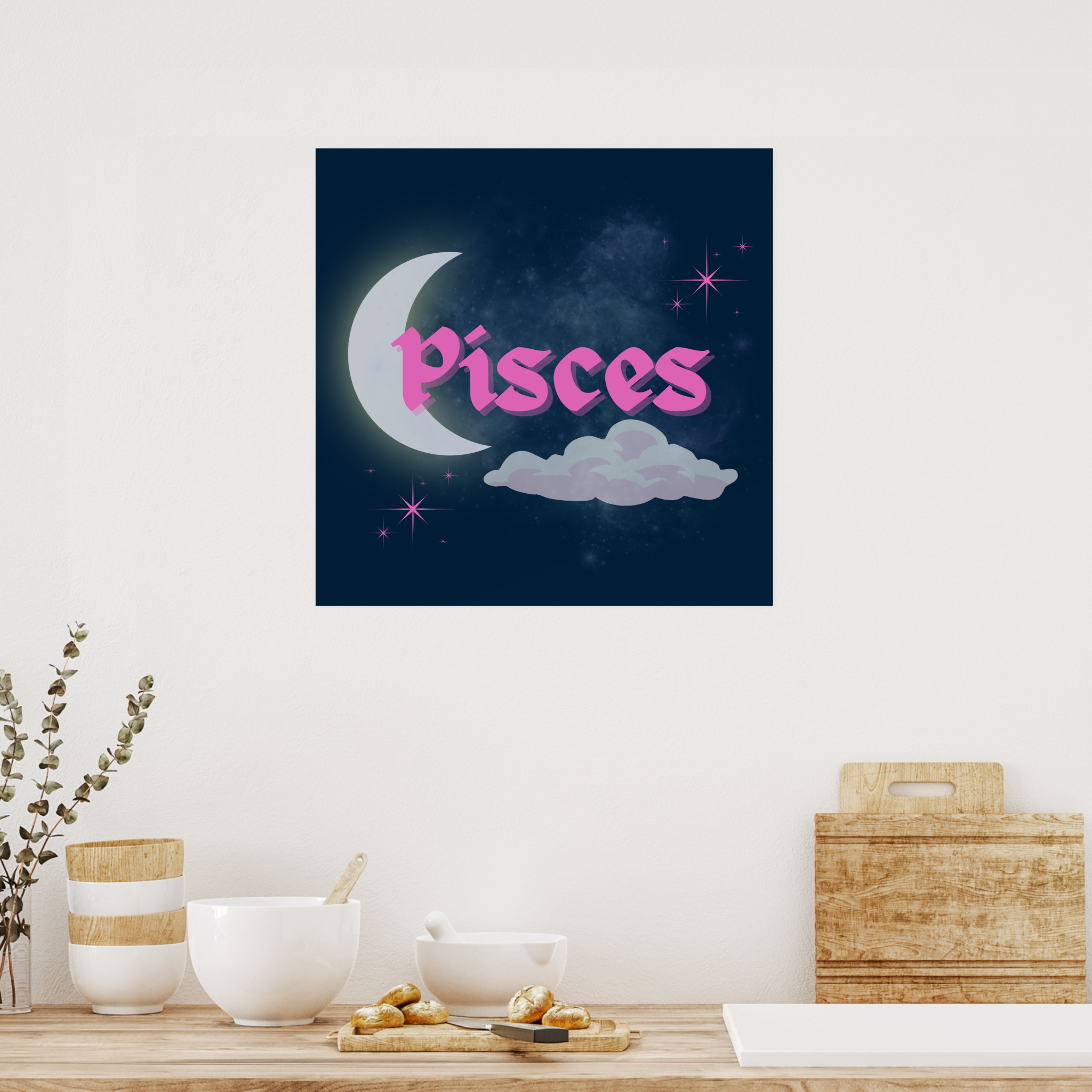 Zazzle Pisces Celestial Moon Cloud Stars Astrology Art Poster (Kitchen).png