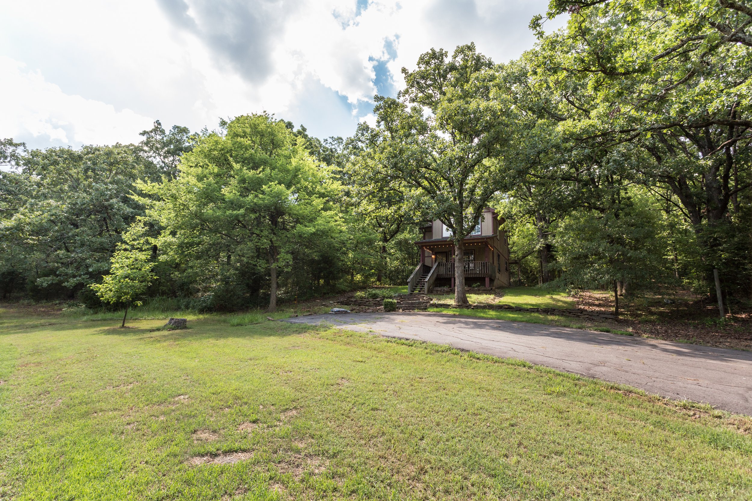 Farm driveway leading to house