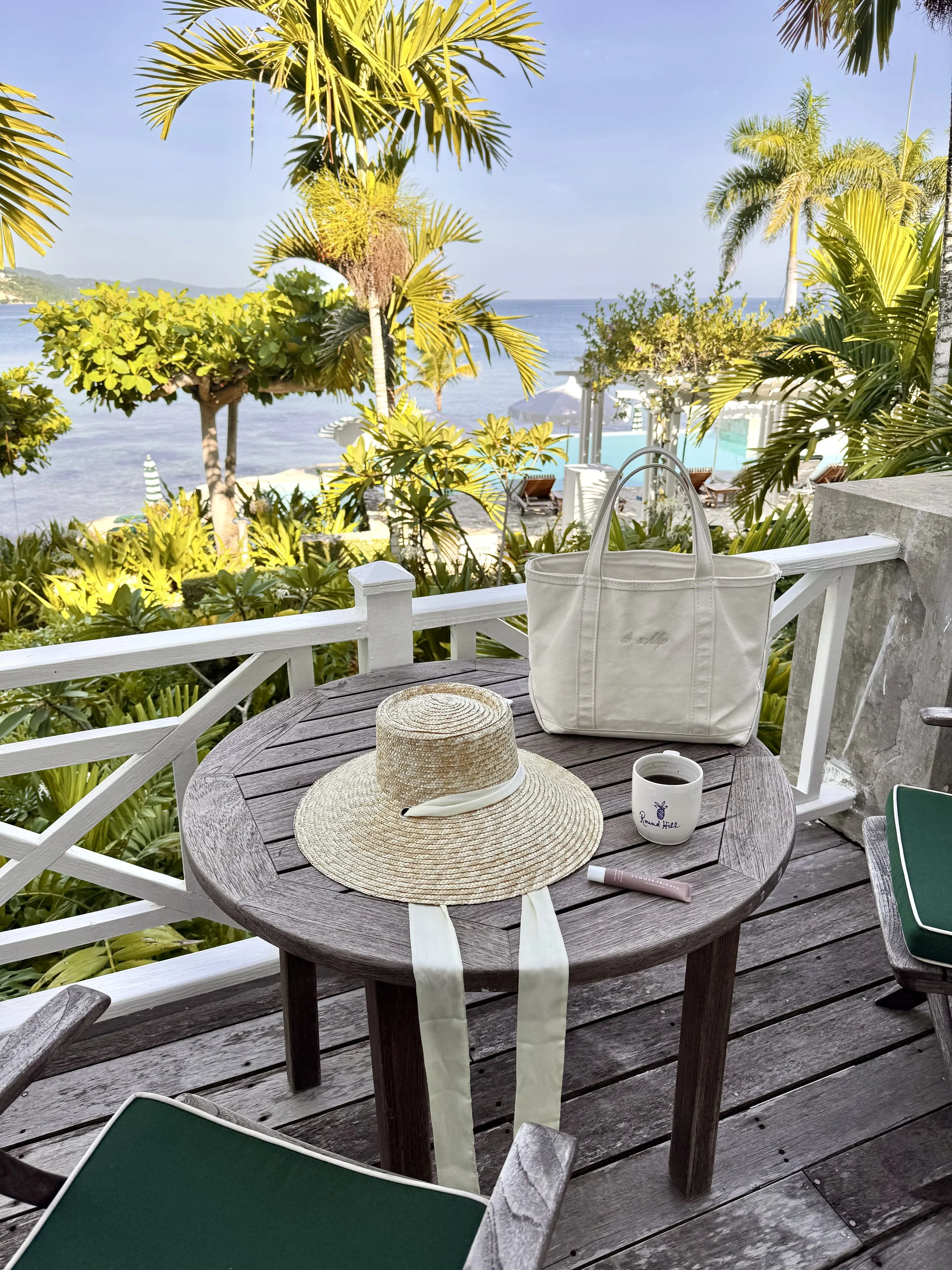 Our own private porch was perfect for morning coffee, room service dining, and applying sunscreen.