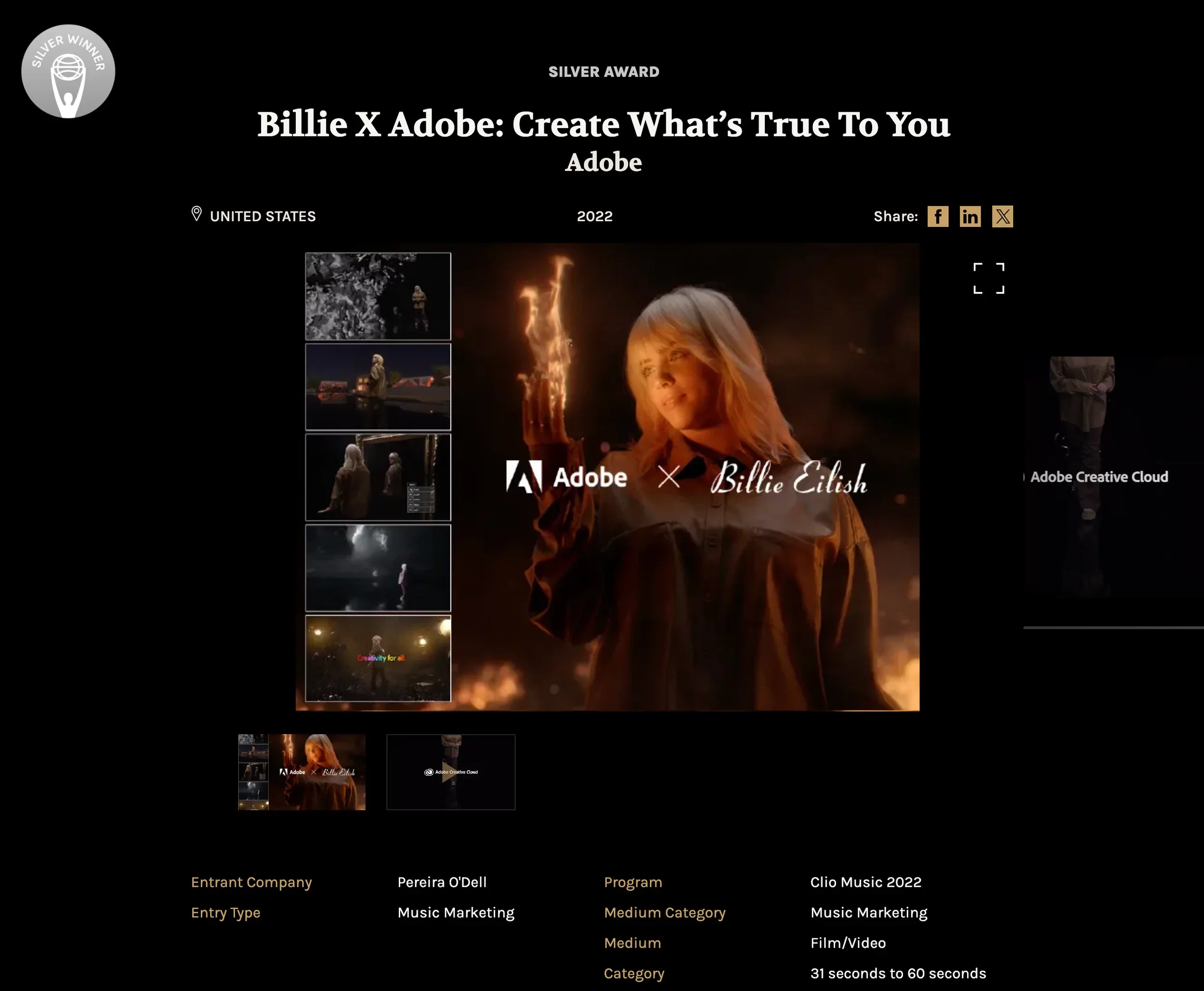 Rich Clum Clio Award Billie Eilish