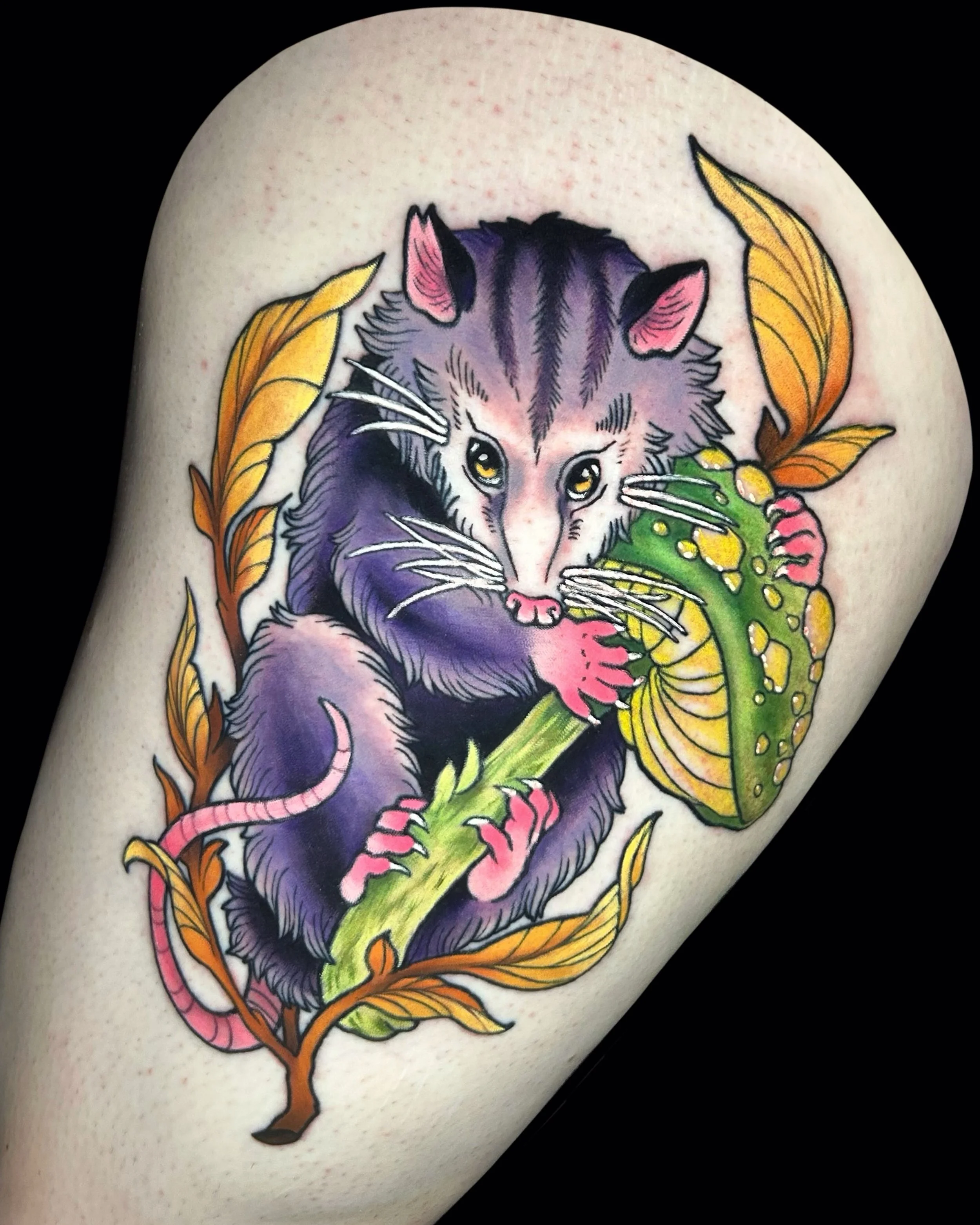Opossum &amp; Ominous Mushroom 🍄&zwj;🟫🍂

Little trash man in the forest found an ominous mushroom! This design was some flash that got nabbed by @thegreatzabulon ✨ Thank you so much Zach for having me add him to your witchy forest collection! I ca