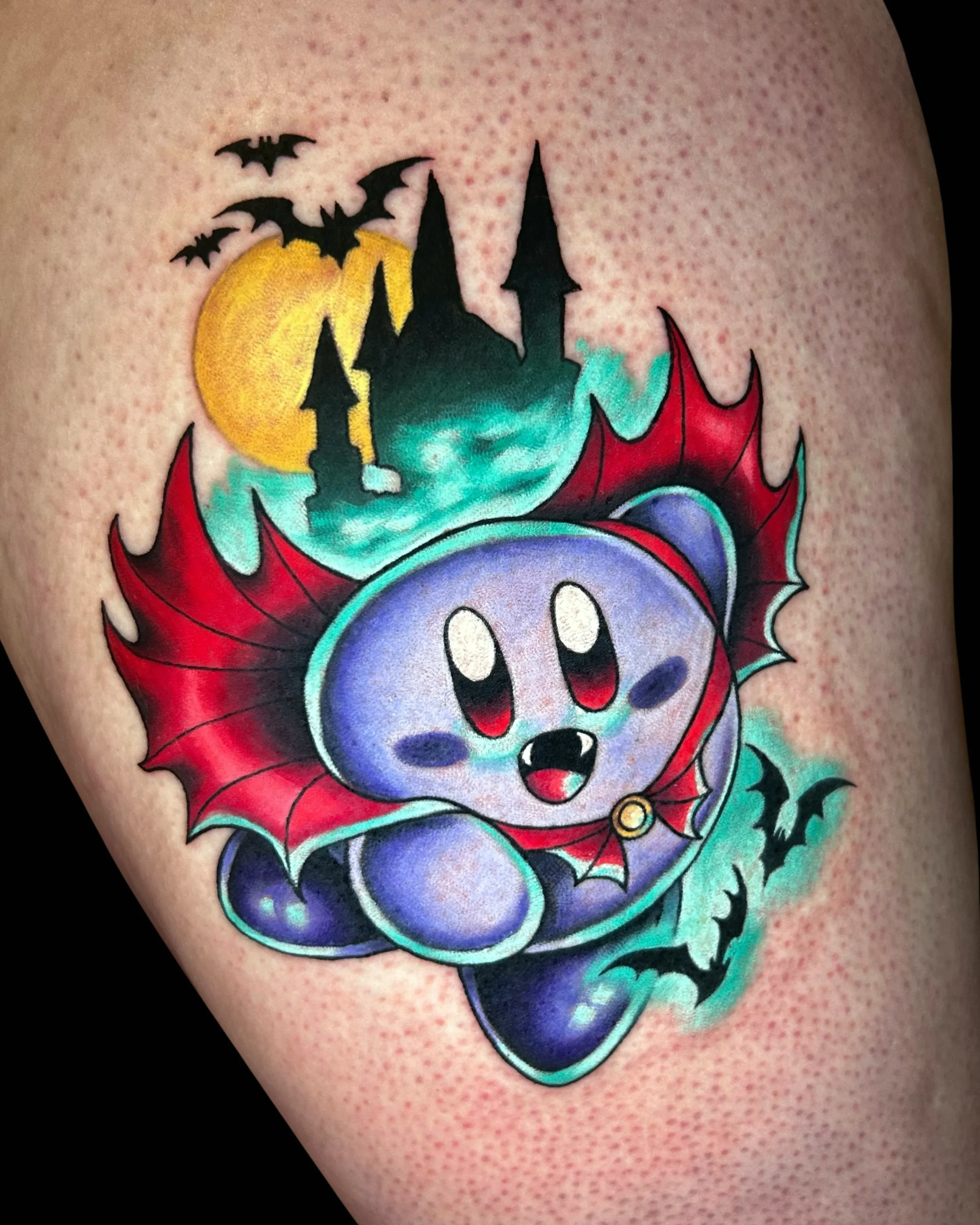 Vampire Kirby🌙🩸

Little guy from my Halloween Kirby flash ✨
Thank you so much @reallyseifert for sitting with me for him! It was so fun getting to add another spooky friend to you! 

#milwaukeetattooartist #kirbytattoo #videogametattoo #queertattoo