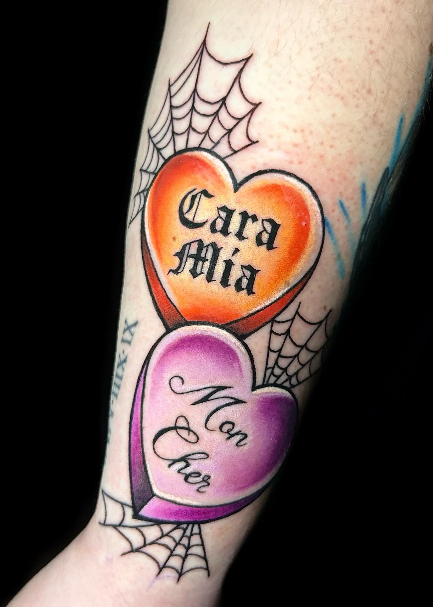 Zephyr oddzephyr_ Morticia & Gomez Addams Tattoo Milwaukee Wisconsin Color Tattoo Goth Candy Hearts.jpg