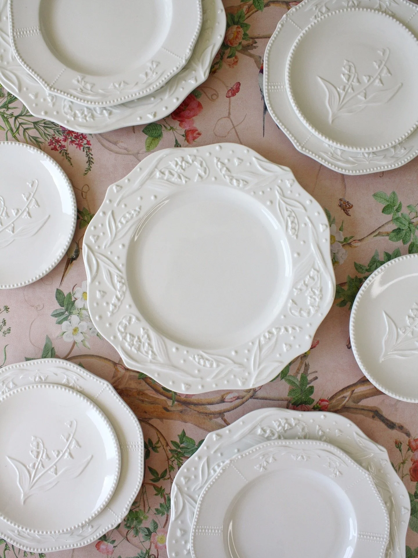 Meet Vivienne. She is new to our collection and embodies elegance with her Lily of the Valley embossed detailing. A quiet kind of luxury, designed for tables that tell a story.