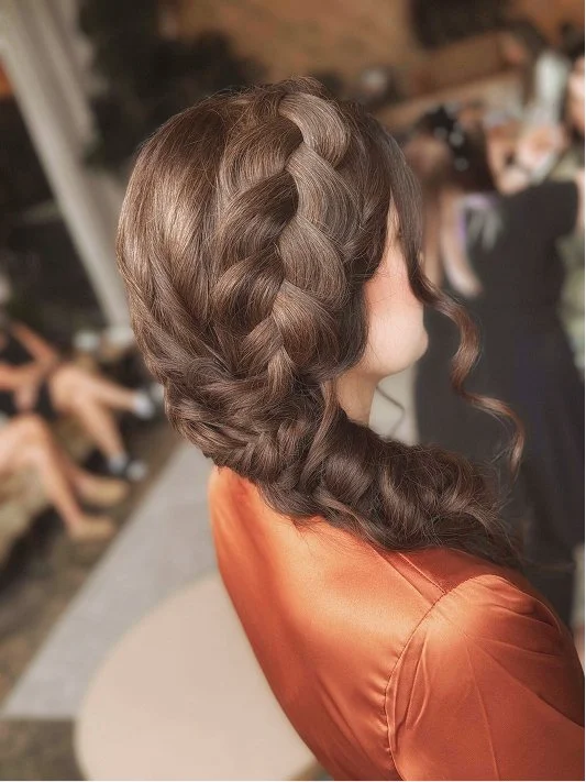 bridal hairstyle + wedding morning prep + Orland park IL