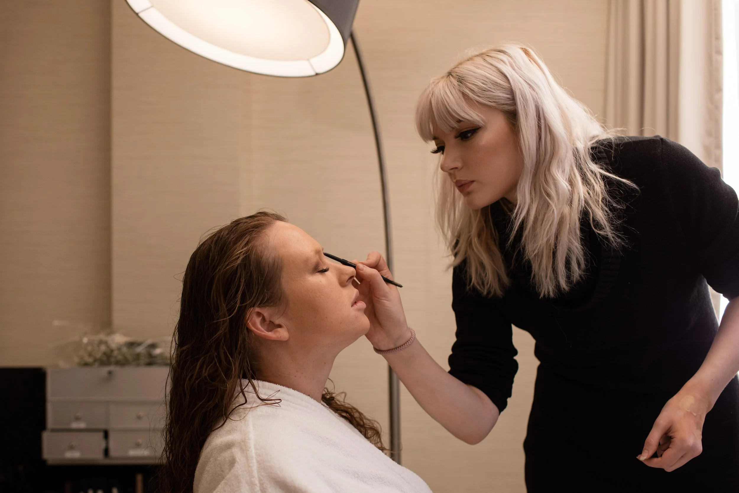 glowing bridal makeup + behind the scenes bridal prep + Grand Rapids Michigan