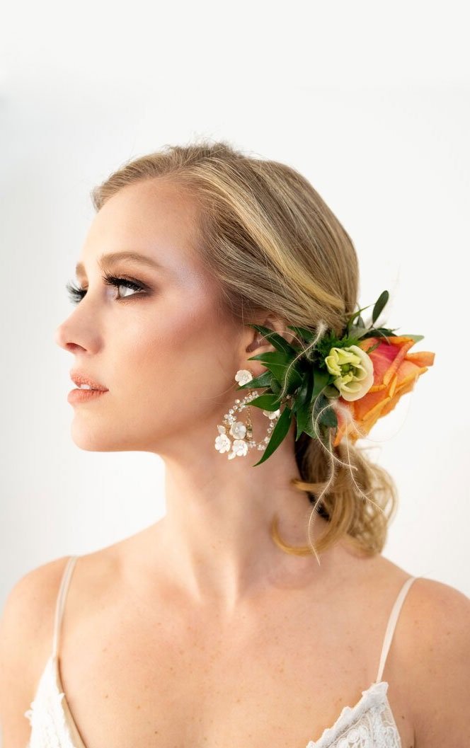 Gold Coast Chicago bride bridal hair stylist polished low bun