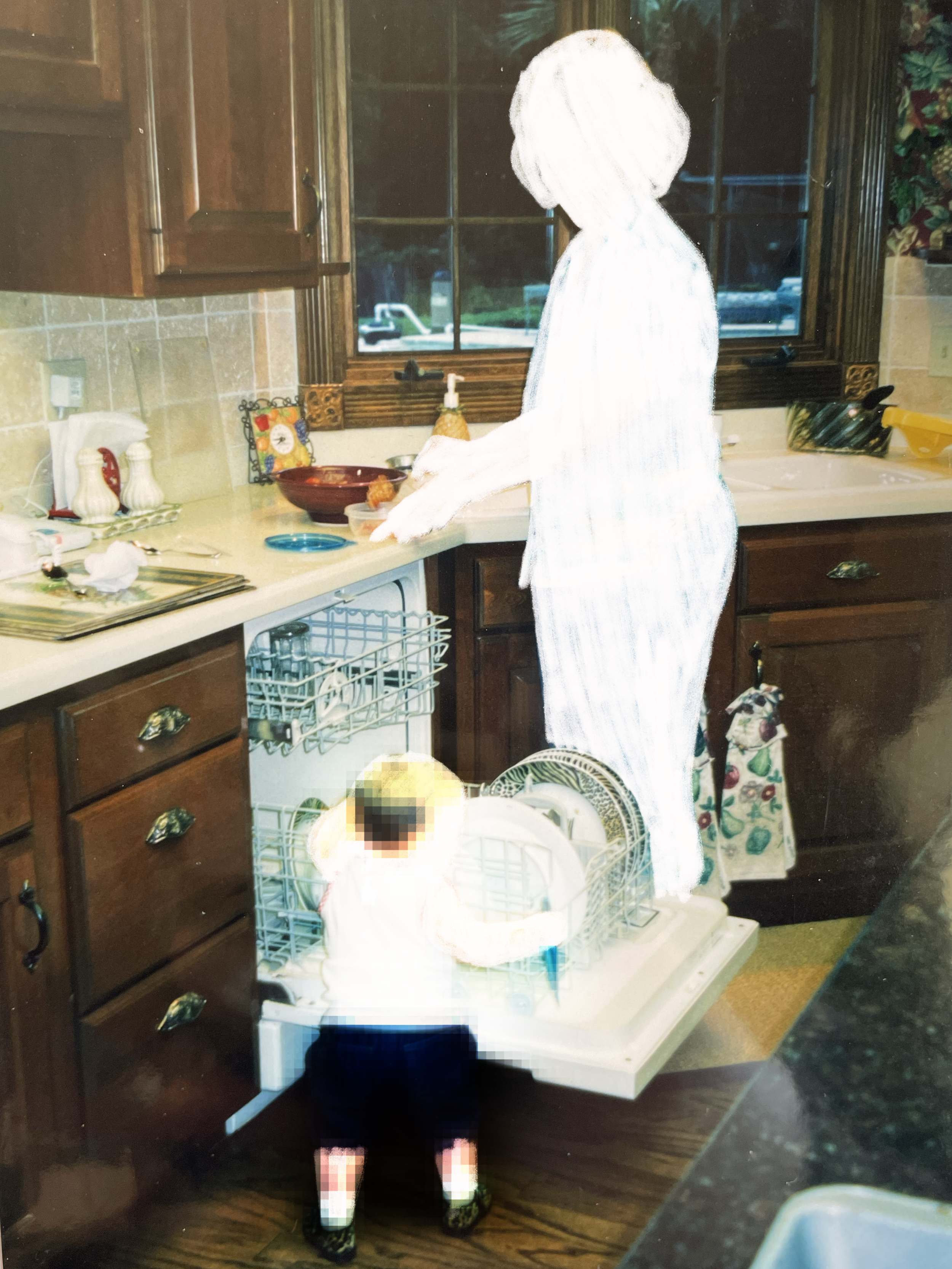 dusty daisy hatchet - digital photo collage