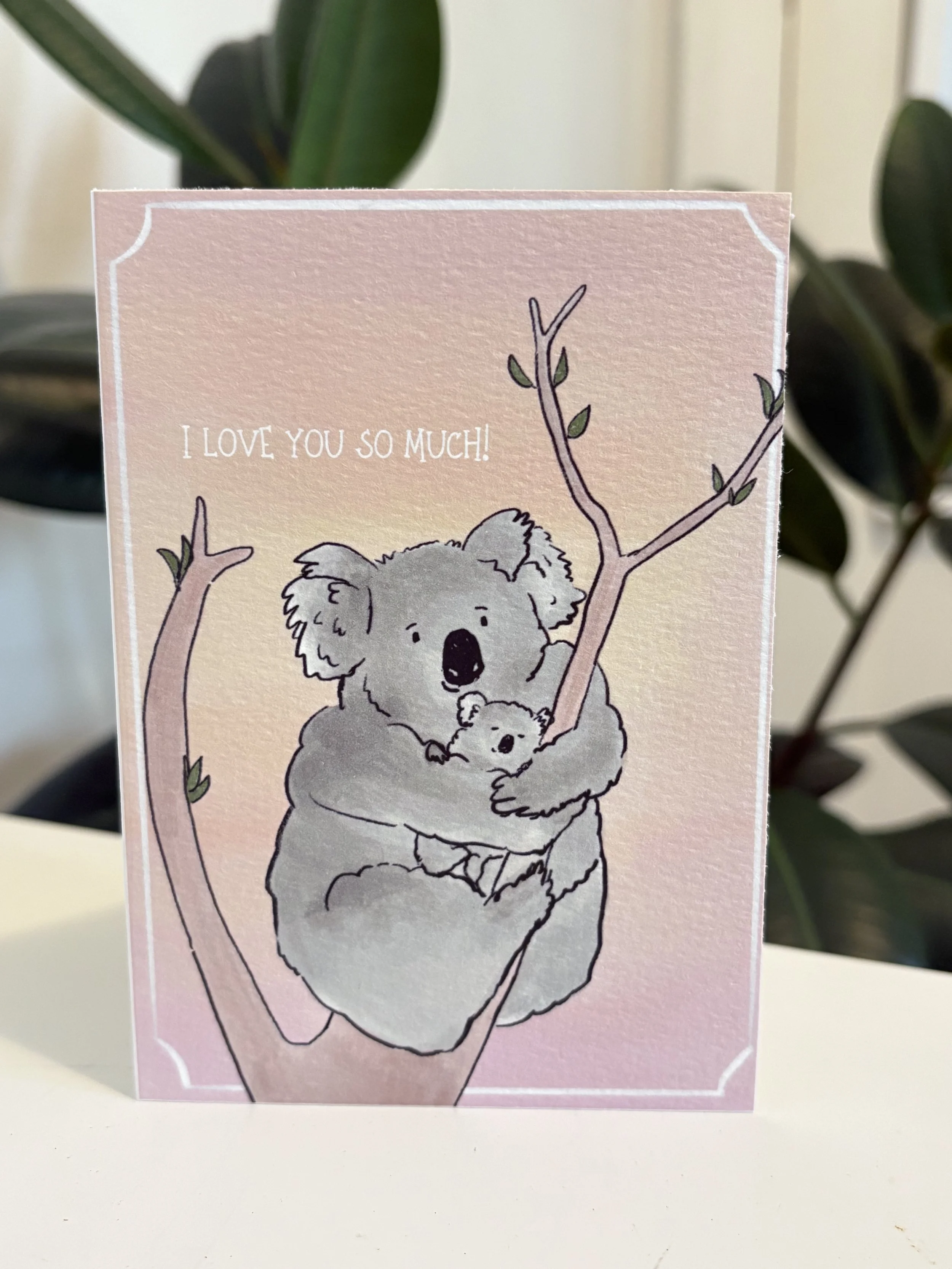 Koala cuddles - A6 card