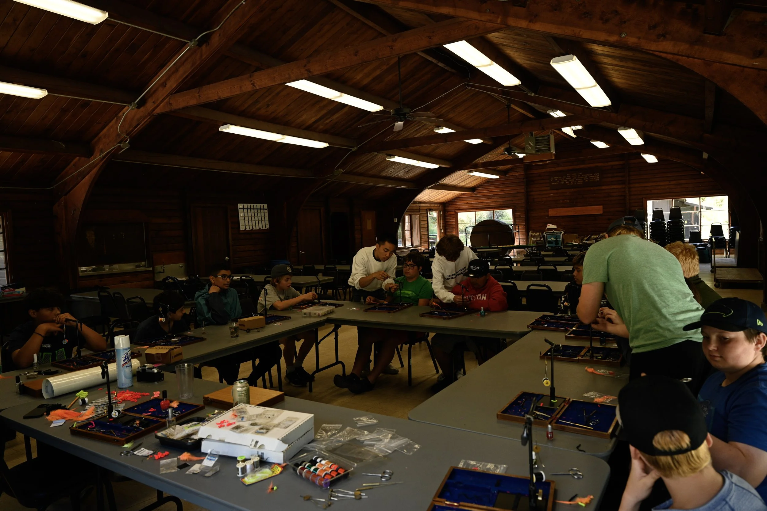 WSYCC | Campers learning fly tying