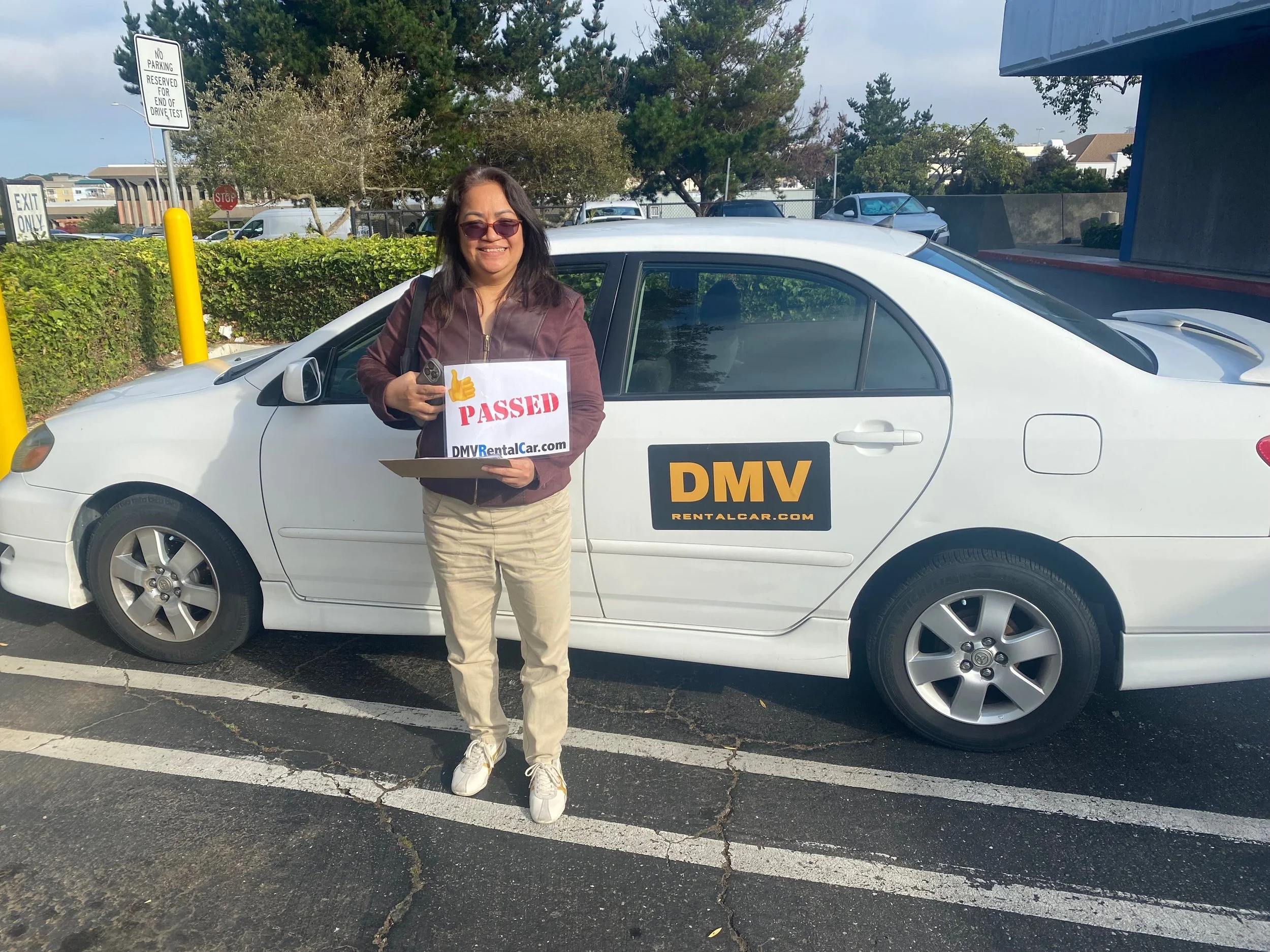 Student passed at the San Mateo DMV after using our test-ready car and driver.