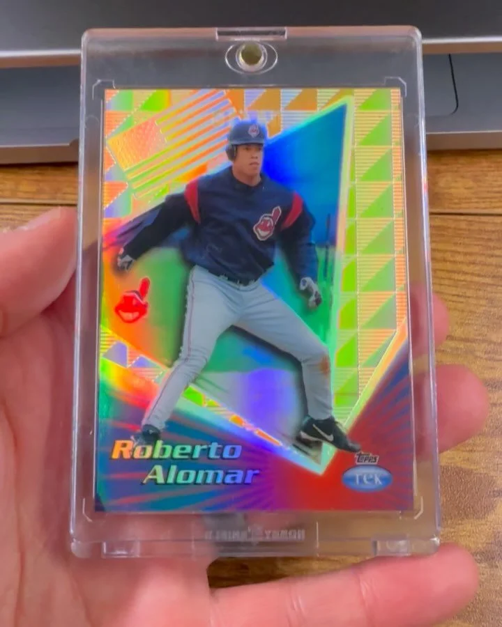 As part of my &lsquo;PC Audit&rsquo; I thought it&rsquo;d be fun to start posting the part of my collection I have organized alphabetically. A lot of it is nostalgic, especially this one. 1999 Topps Tek Roberto Alomar 8B P1 gold 4/10. I pulled this o