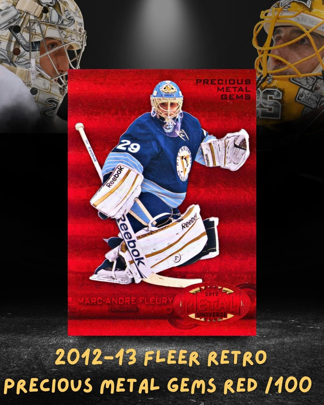 Over a month ago, @pdxhockeycards and I completed a deal which got him a set he was after, and in part, he sent me an upgrade for my Flower 2012-13 Retro Red PMG! 

These cards are pretty condition sensitive as most of you know, and I love this jerse