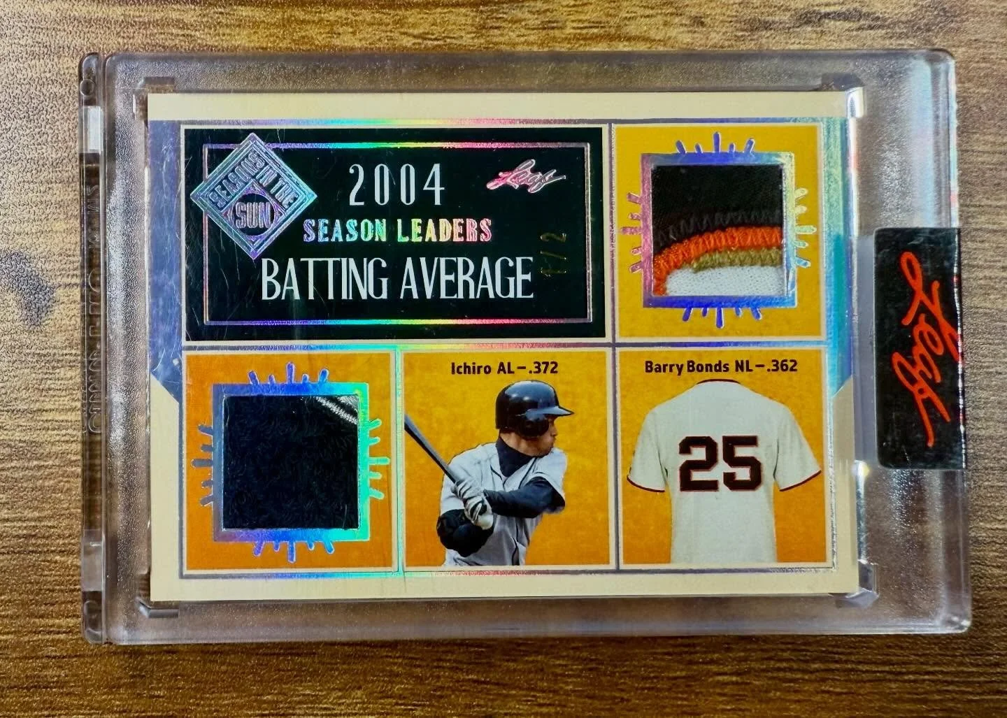 Shout out to @leaftradingcards for getting my two favorite player&rsquo;s patches on a card! #leaf #bonds #ichiro