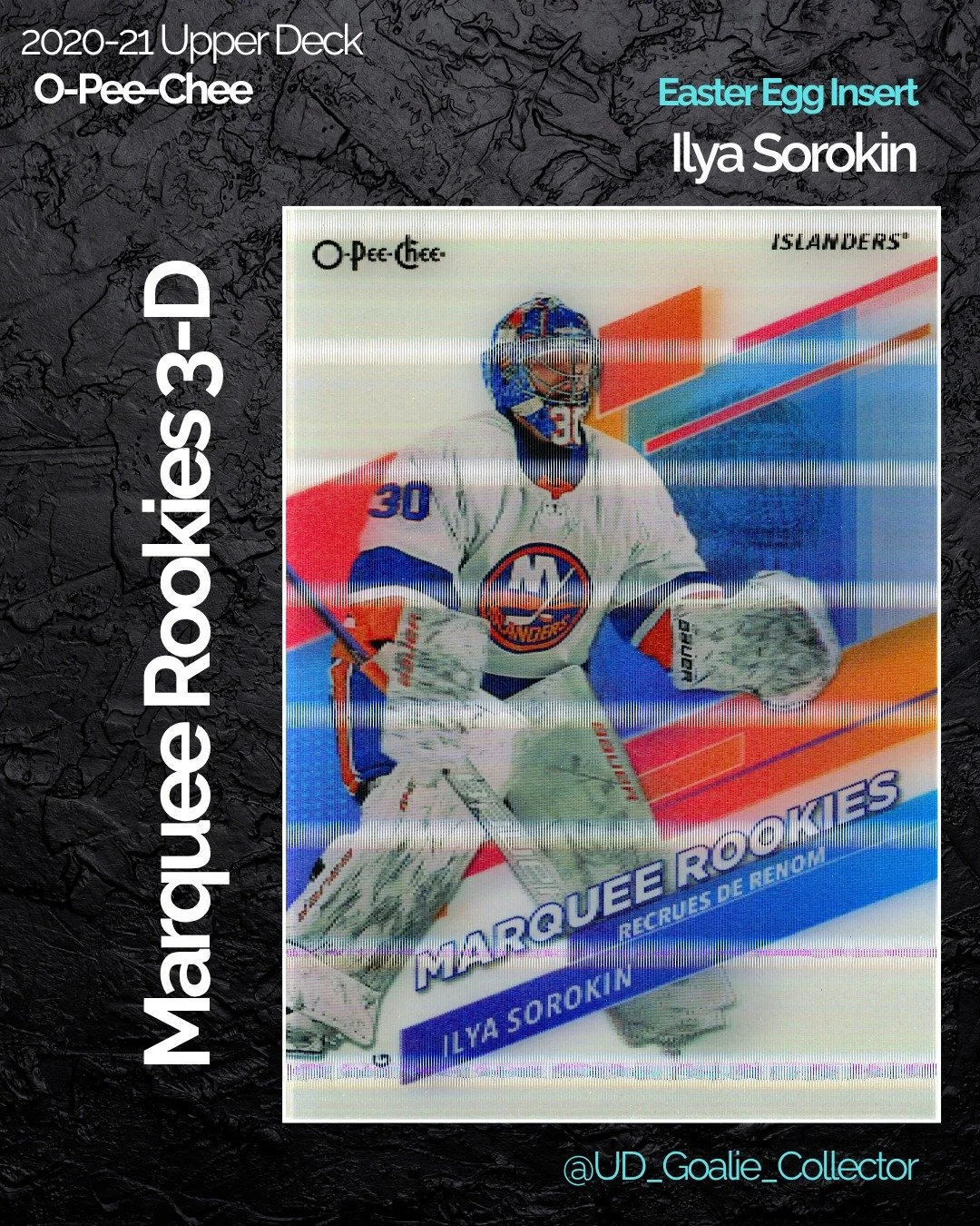 Who is your Vezina favorite this year? For me it's Vasy, but Sorokin has been really really good for the Islanders this season.

Also, I LOVE lenticular inserts!!

#ilyasorokin #opeechee #goaliecollector