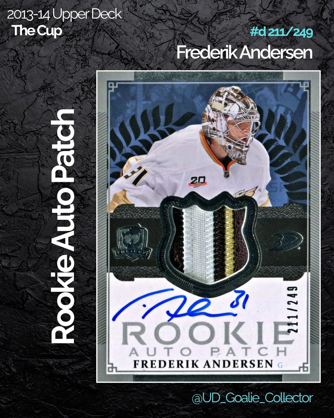 In the playoffs, this man turns into a monster!! Shout out to @freddyandersen31cards for giving this to me at the 2025 Fall Expo. It's very much appreciated still buddy!

#freddyandersen #upperdeckthecup #goaliecollector