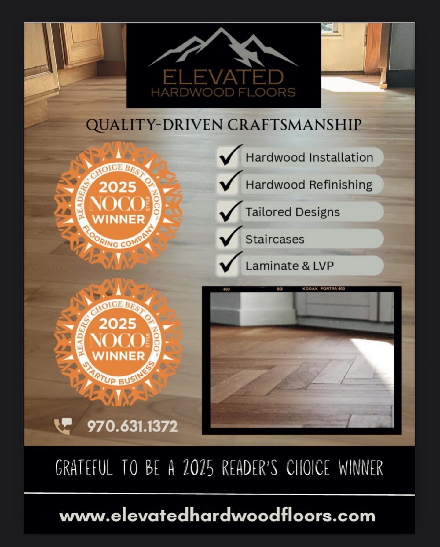 Thank you to everyone that voted for Elevated Hardwood Floors Best of NOCO !