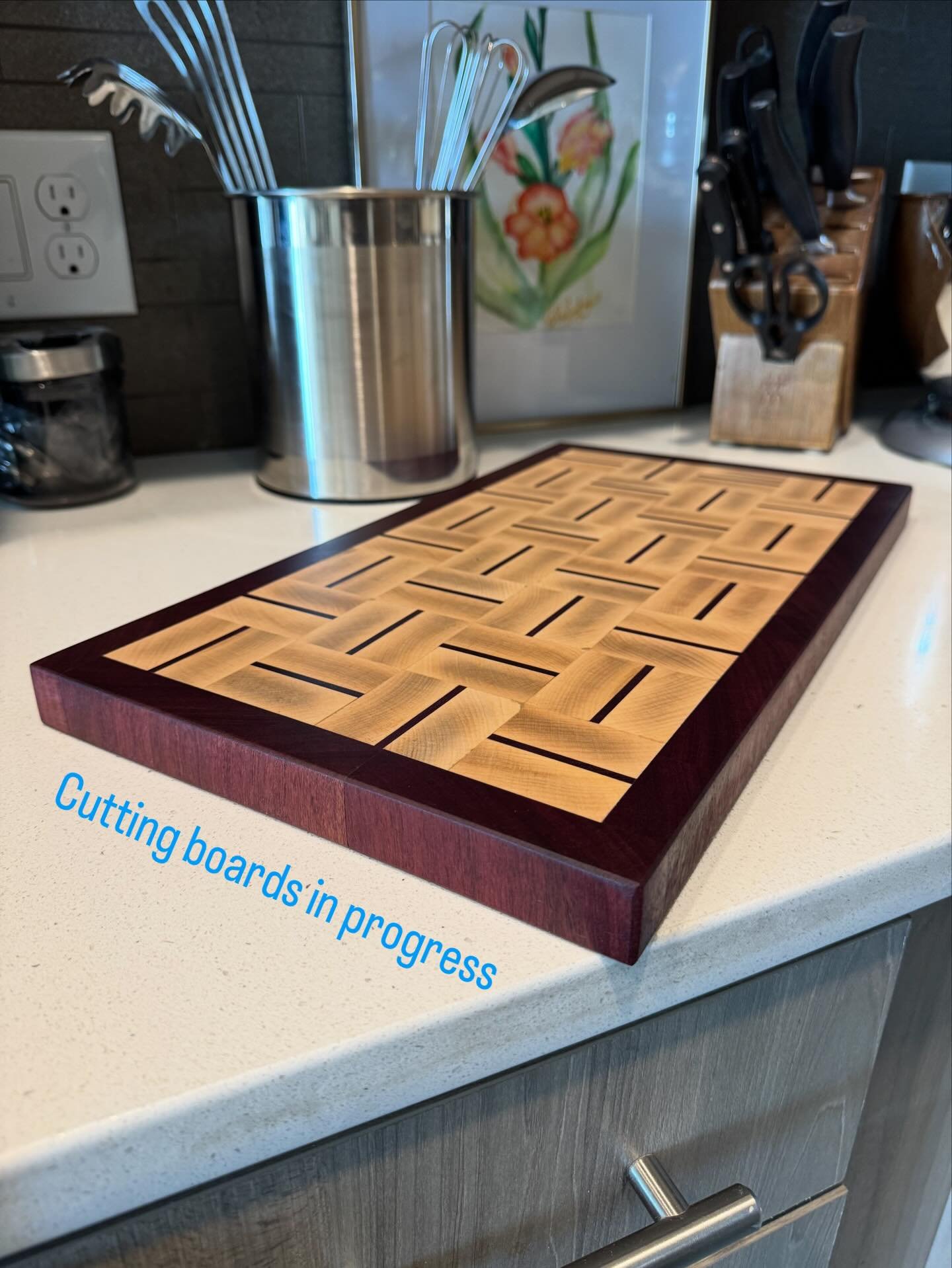 Cutting boards in progress for the holidays #elevatedhardwoodfloors #cuttingboard #endgrain